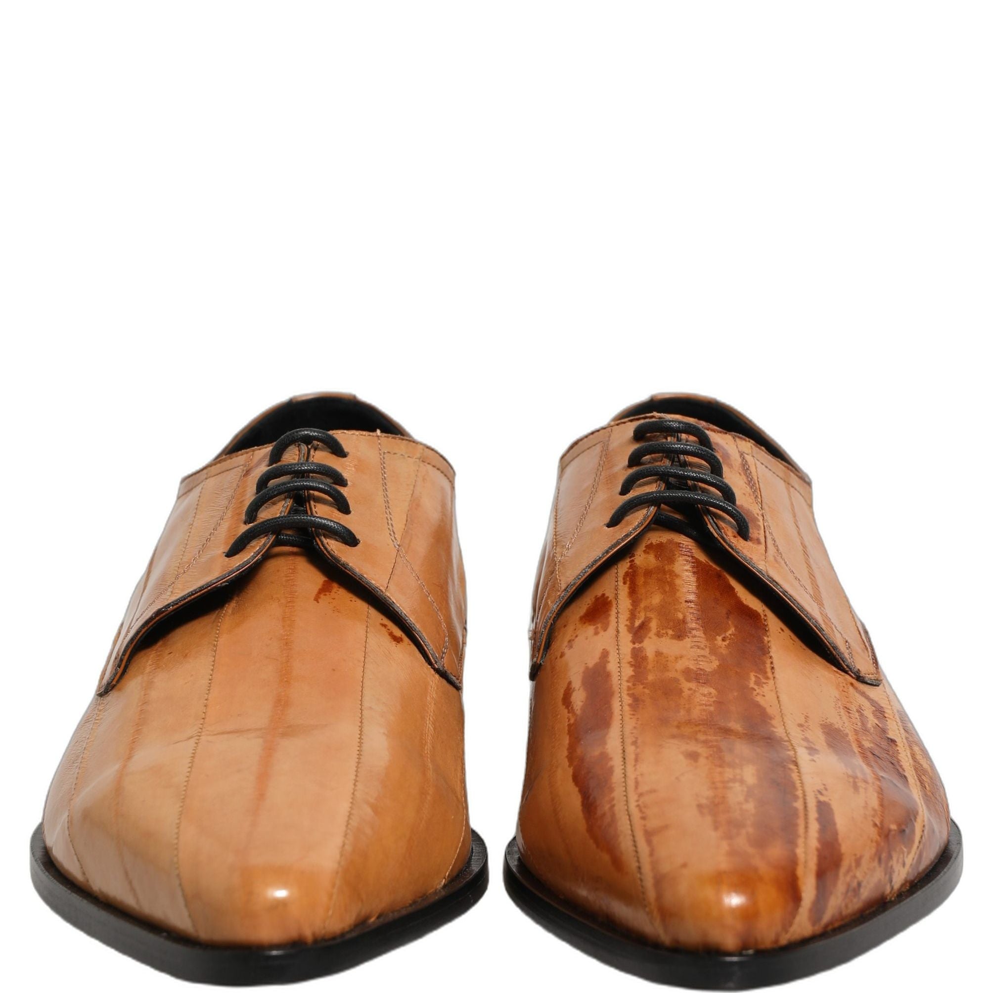 Dolce & Gabbana Brown Leather Lace Up Men Derby Dress Shoes