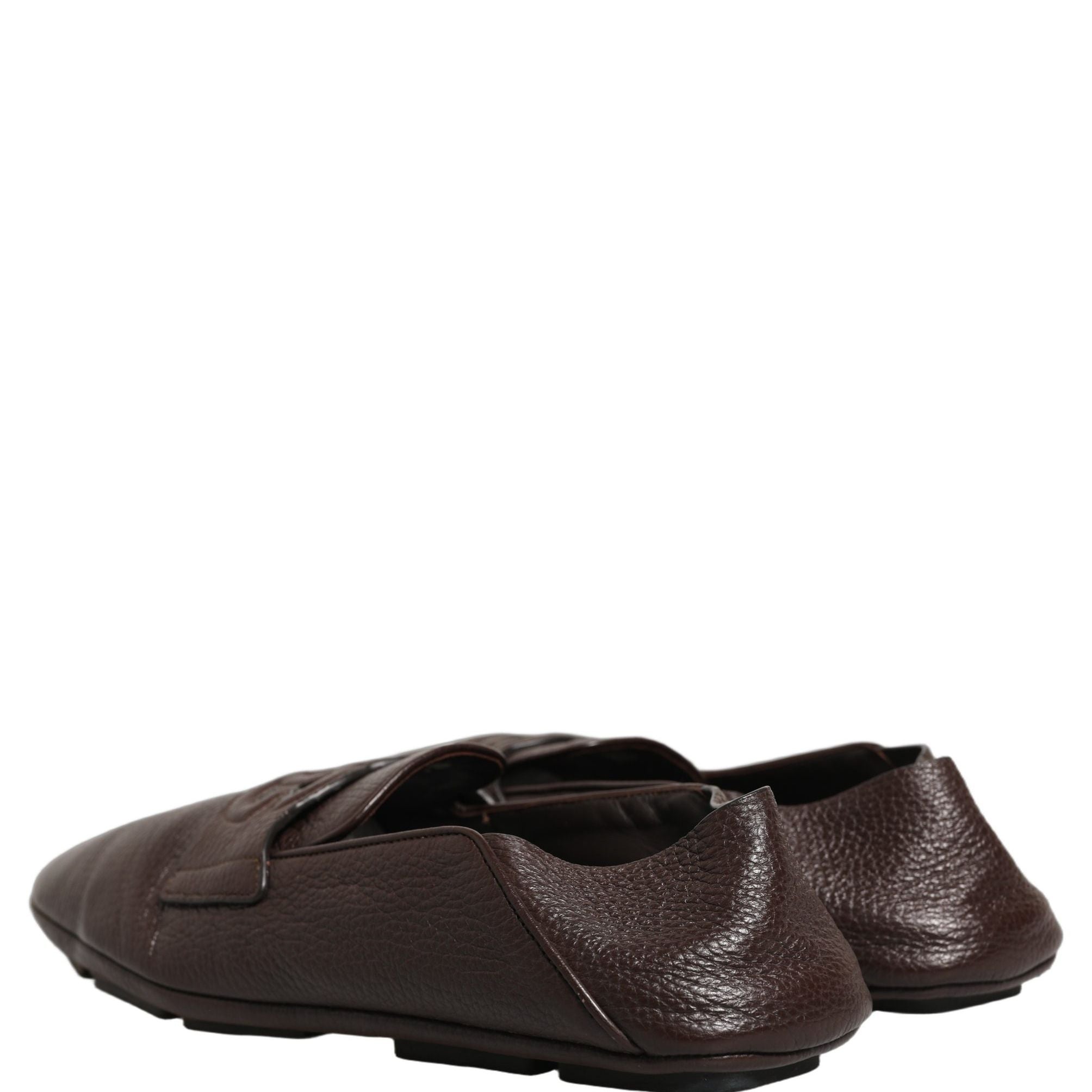 Dolce & Gabbana Brown Deerskin Leather Driver Loafers Shoes