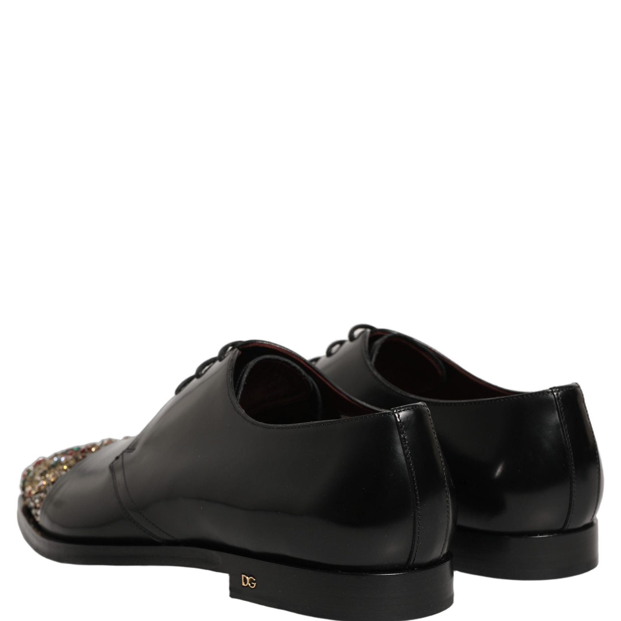 Dolce & Gabbana Black Embellished Derby Dress Formal Shoes