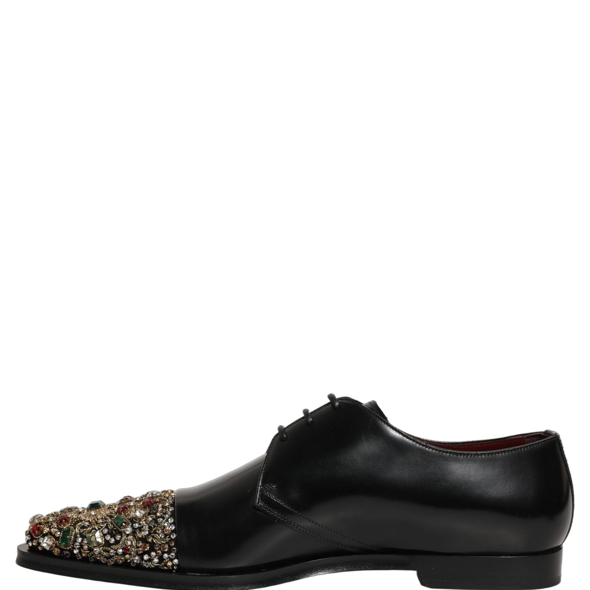 Dolce & Gabbana Black Embellished Derby Dress Formal Shoes