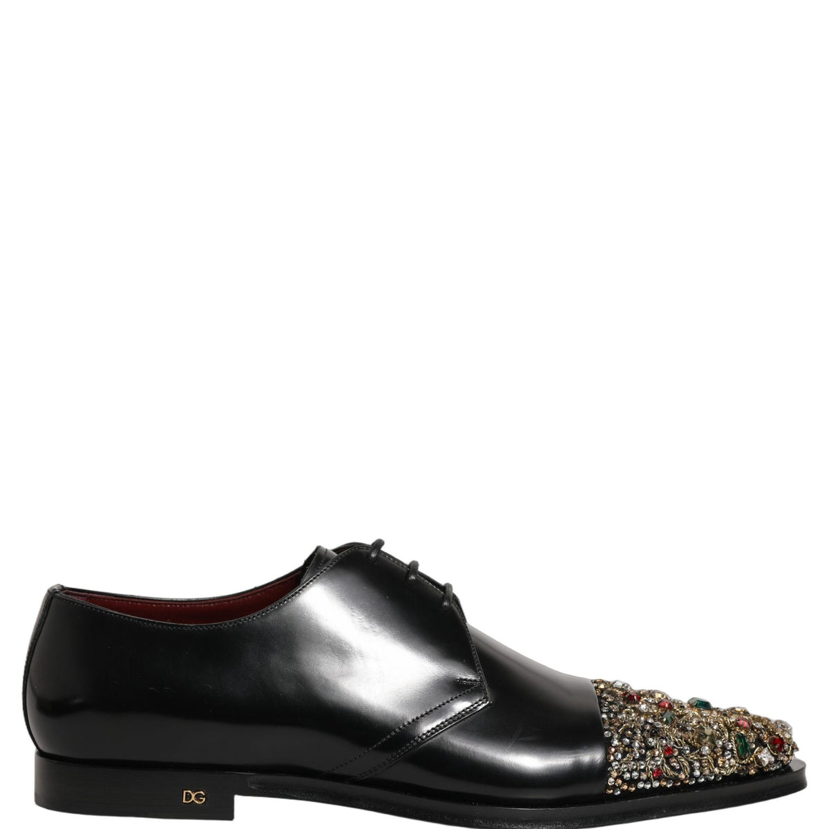 Dolce & Gabbana Black Embellished Derby Dress Formal Shoes