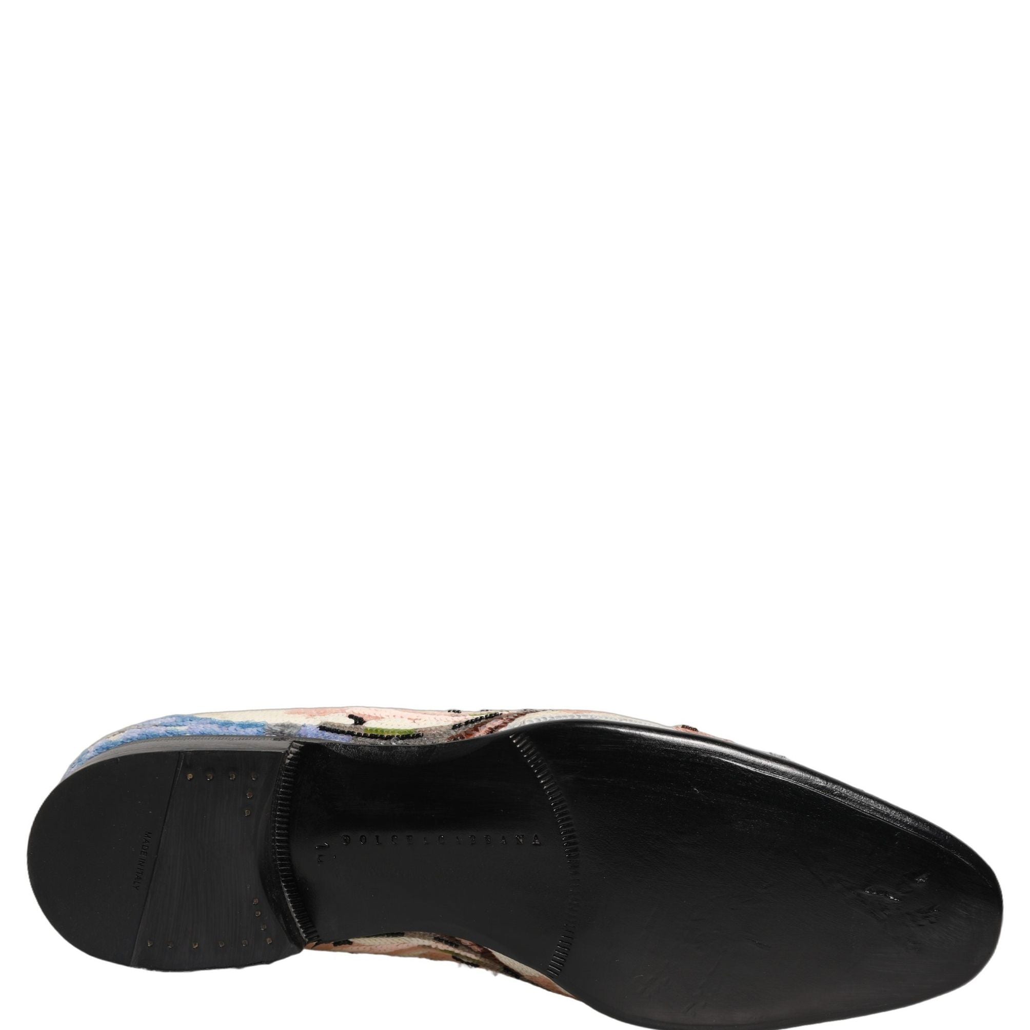 Dolce & Gabbana Multicolor Sequin Embroidered Loafers Shoes