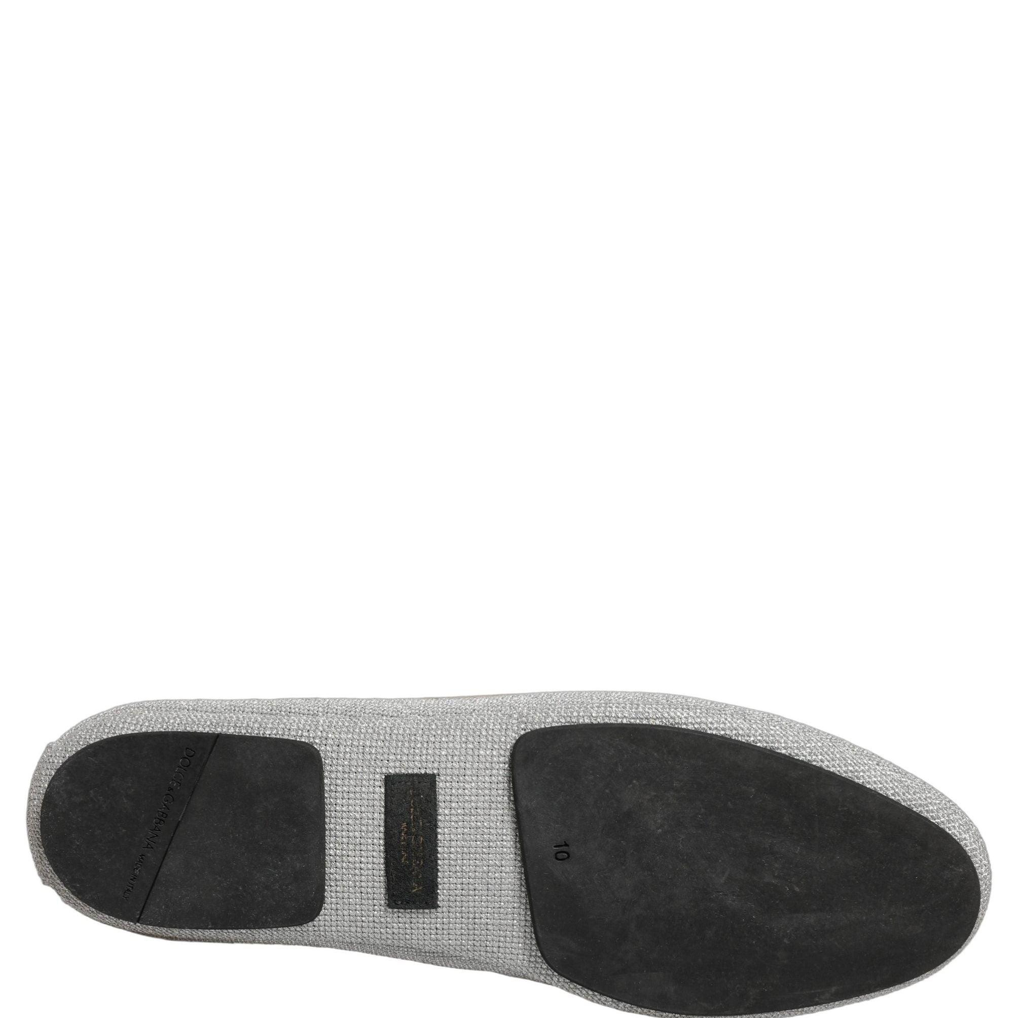 Dolce & Gabbana Gray Crown Rose Angel Embroidery Loafer Shoes