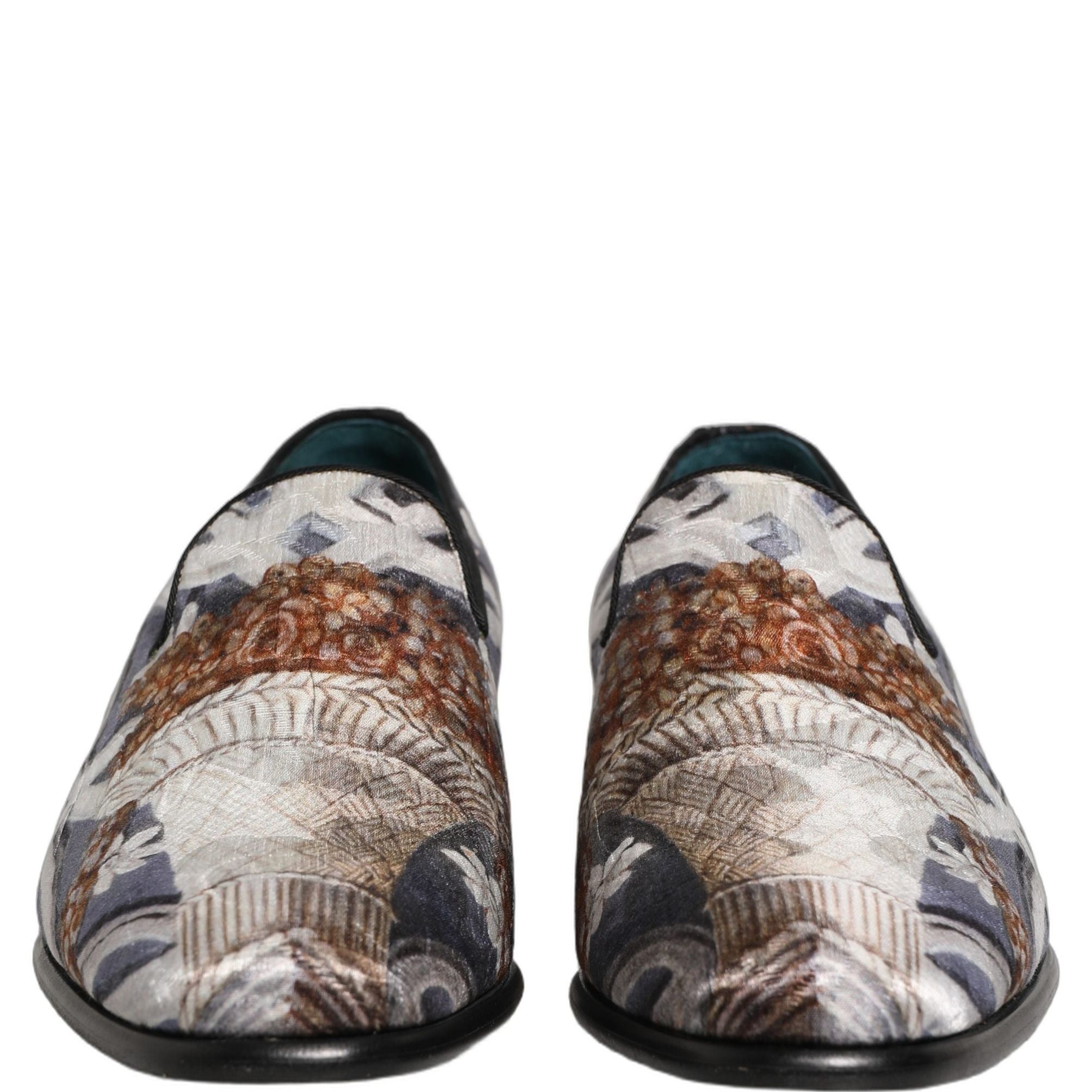 Dolce & Gabbana Multicolor Floral Tapestry Embroidery Loafer Shoes