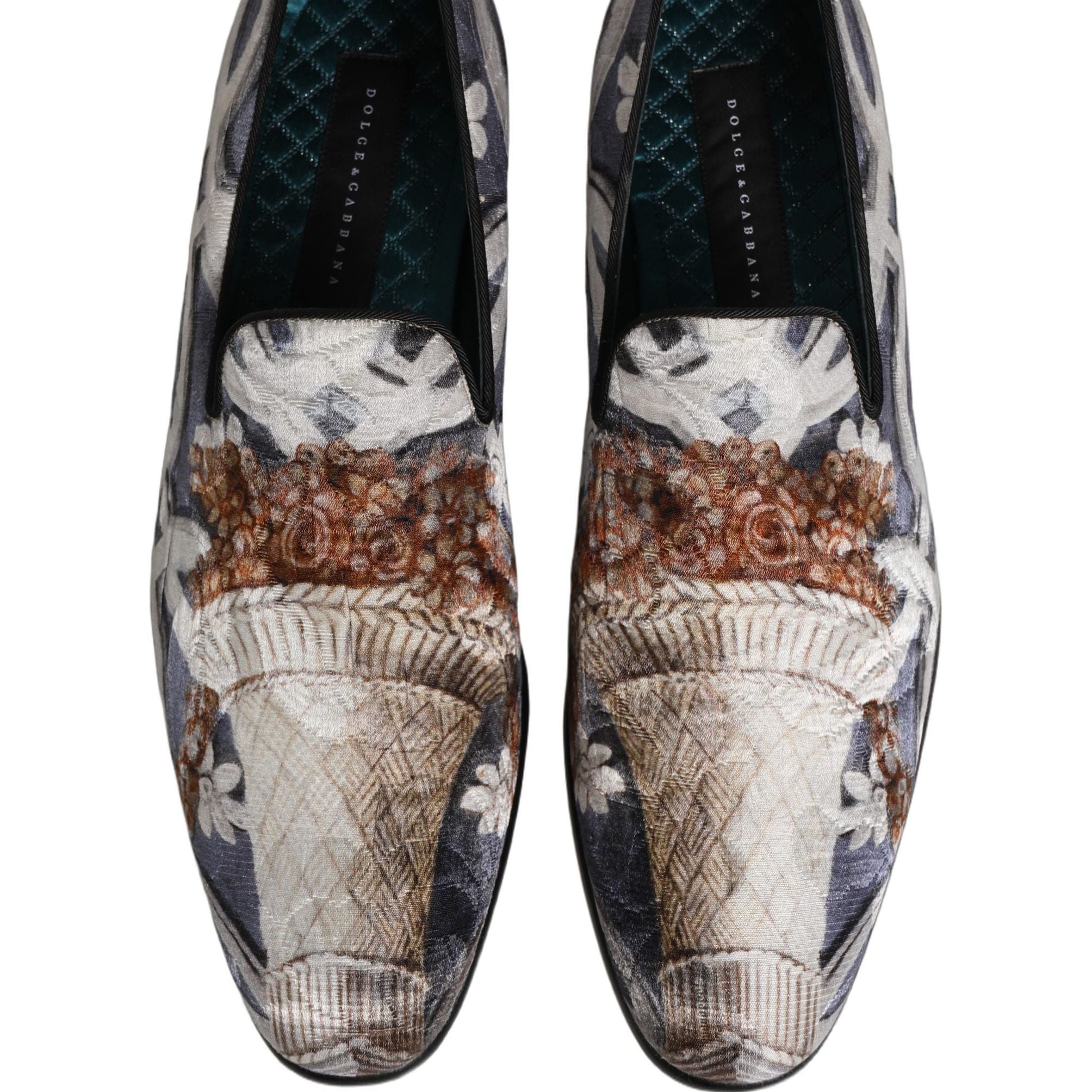 Dolce & Gabbana Multicolor Floral Tapestry Embroidery Loafer Shoes