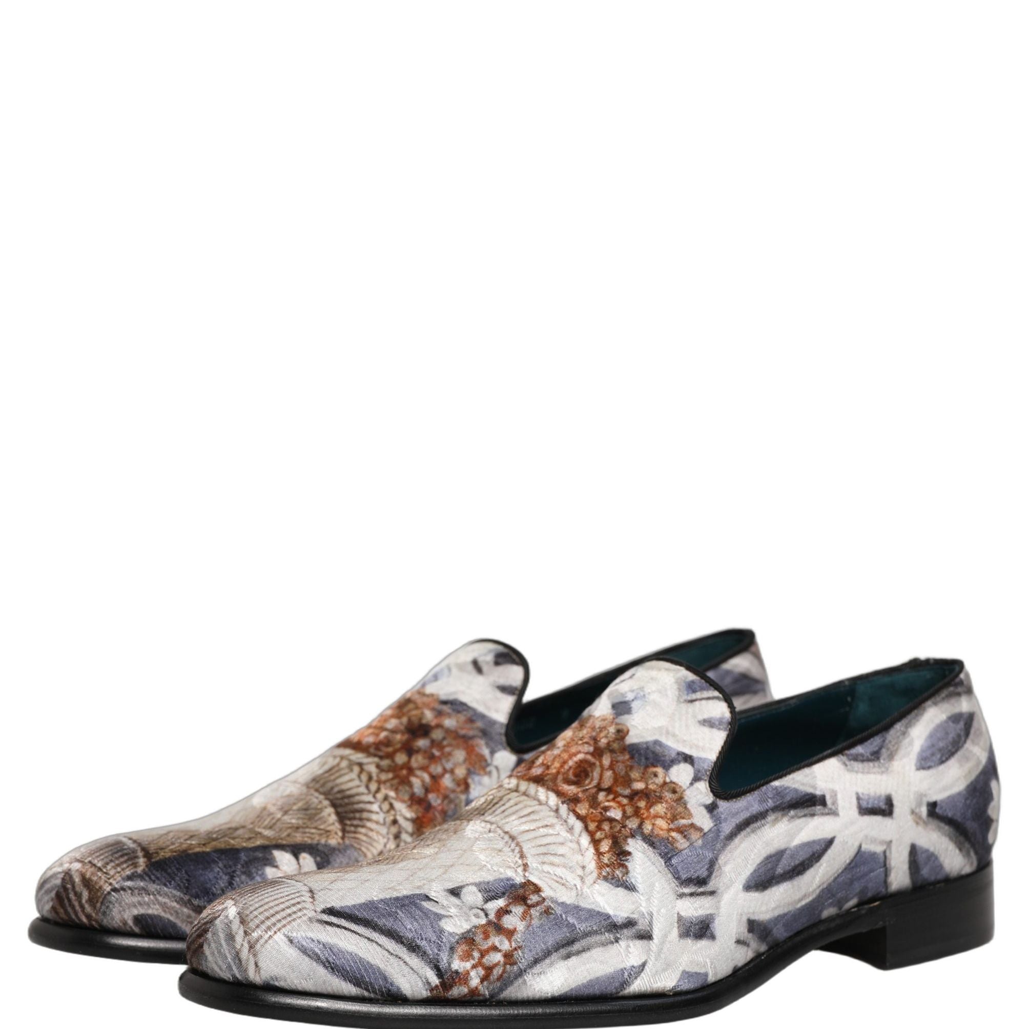 Dolce & Gabbana Multicolor Floral Tapestry Embroidery Loafer Shoes