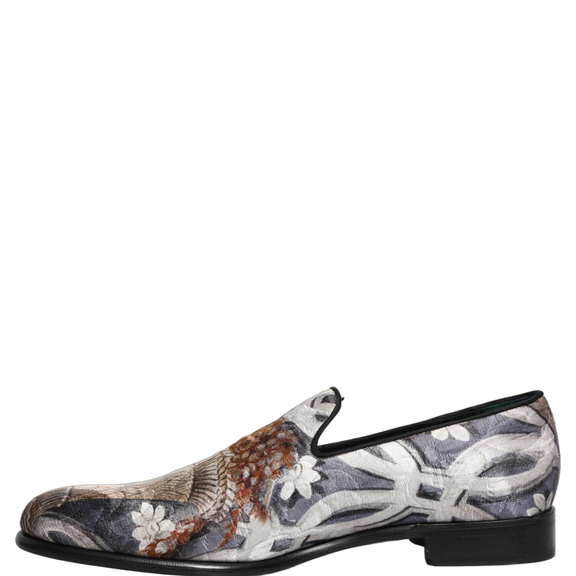 Dolce & Gabbana Multicolor Floral Tapestry Embroidery Loafer Shoes
