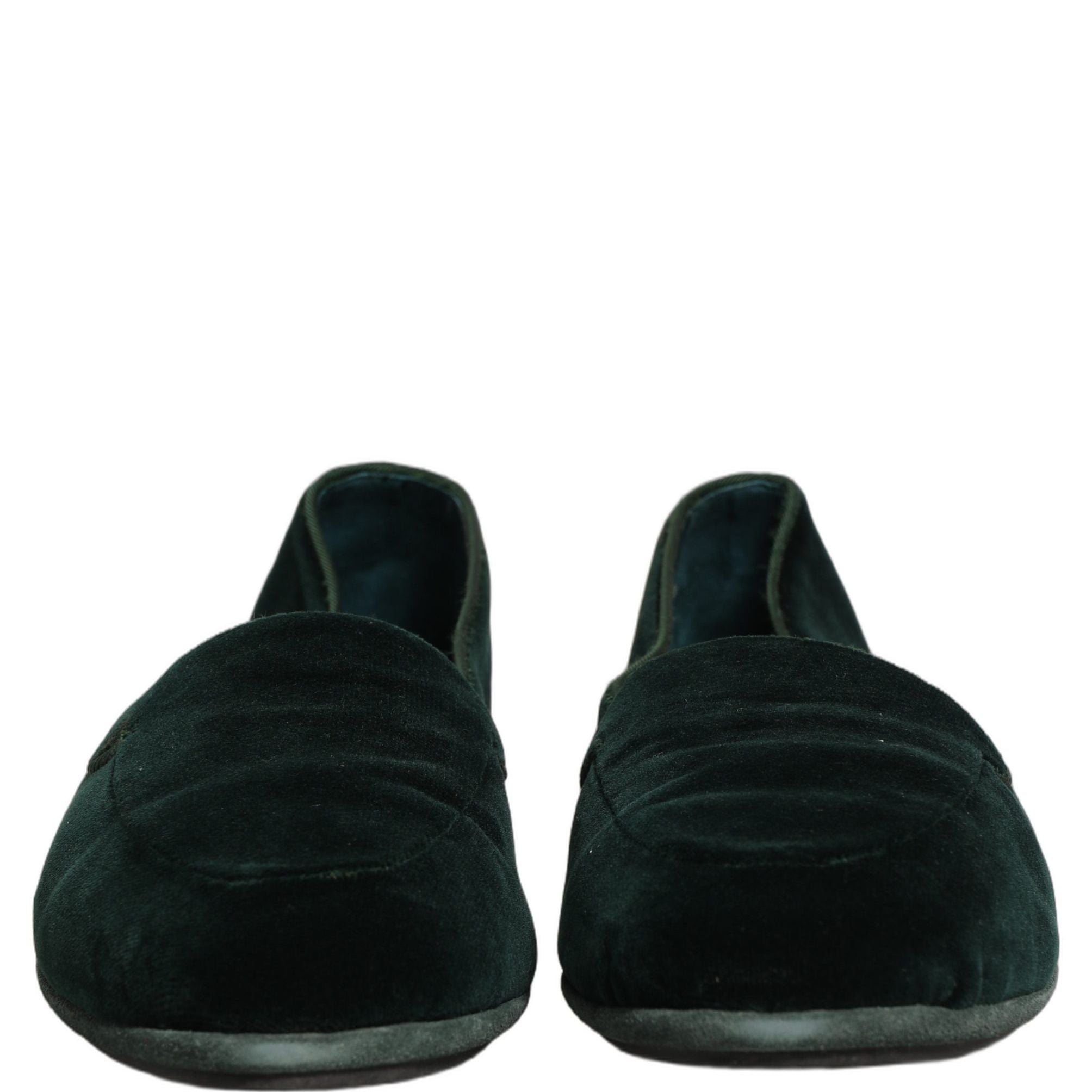 Dolce & Gabbana Green Velvet Slip On Men Flats Loafers Shoes