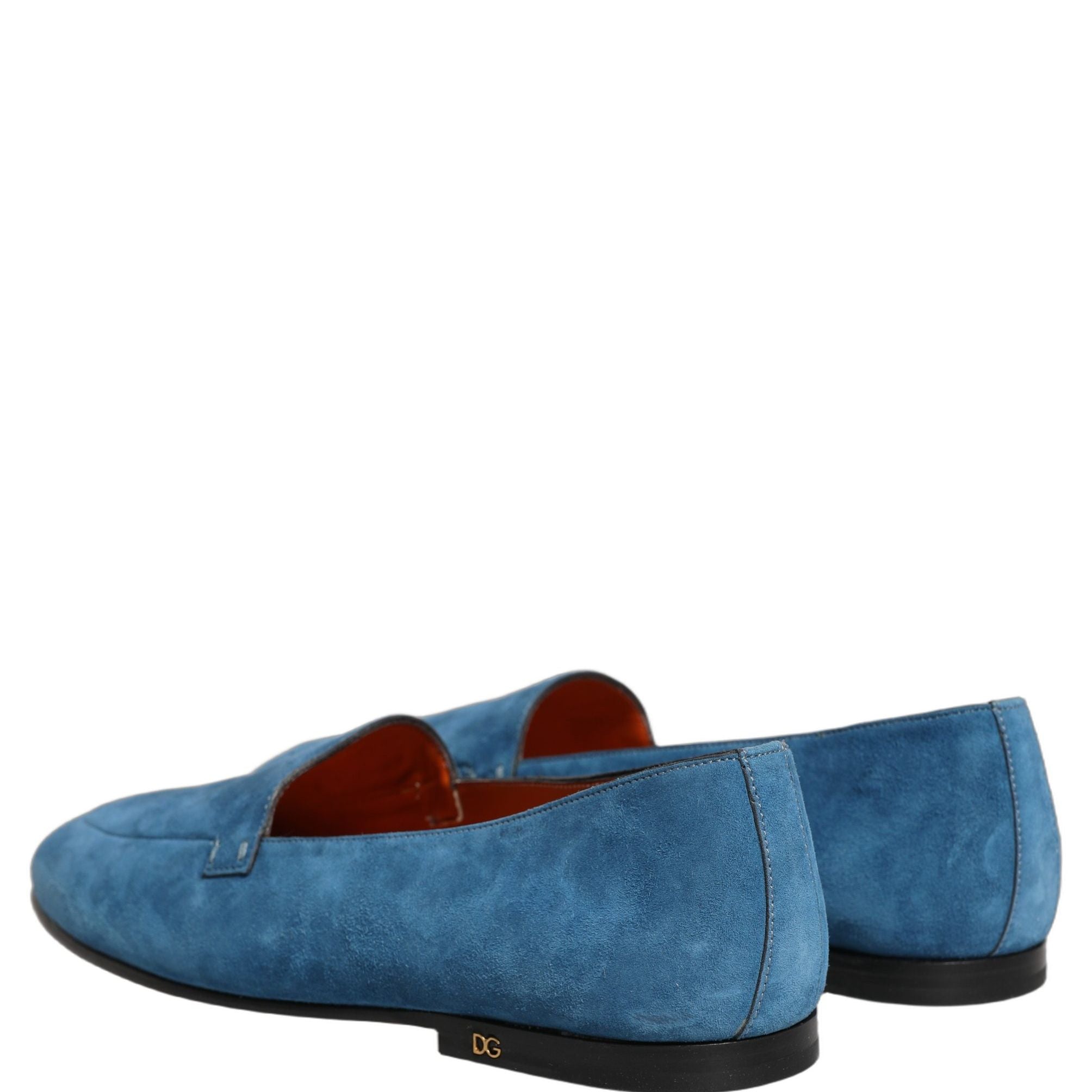 Dolce & Gabbana Blue Velvet Slip On Men Flats Loafers Shoes
