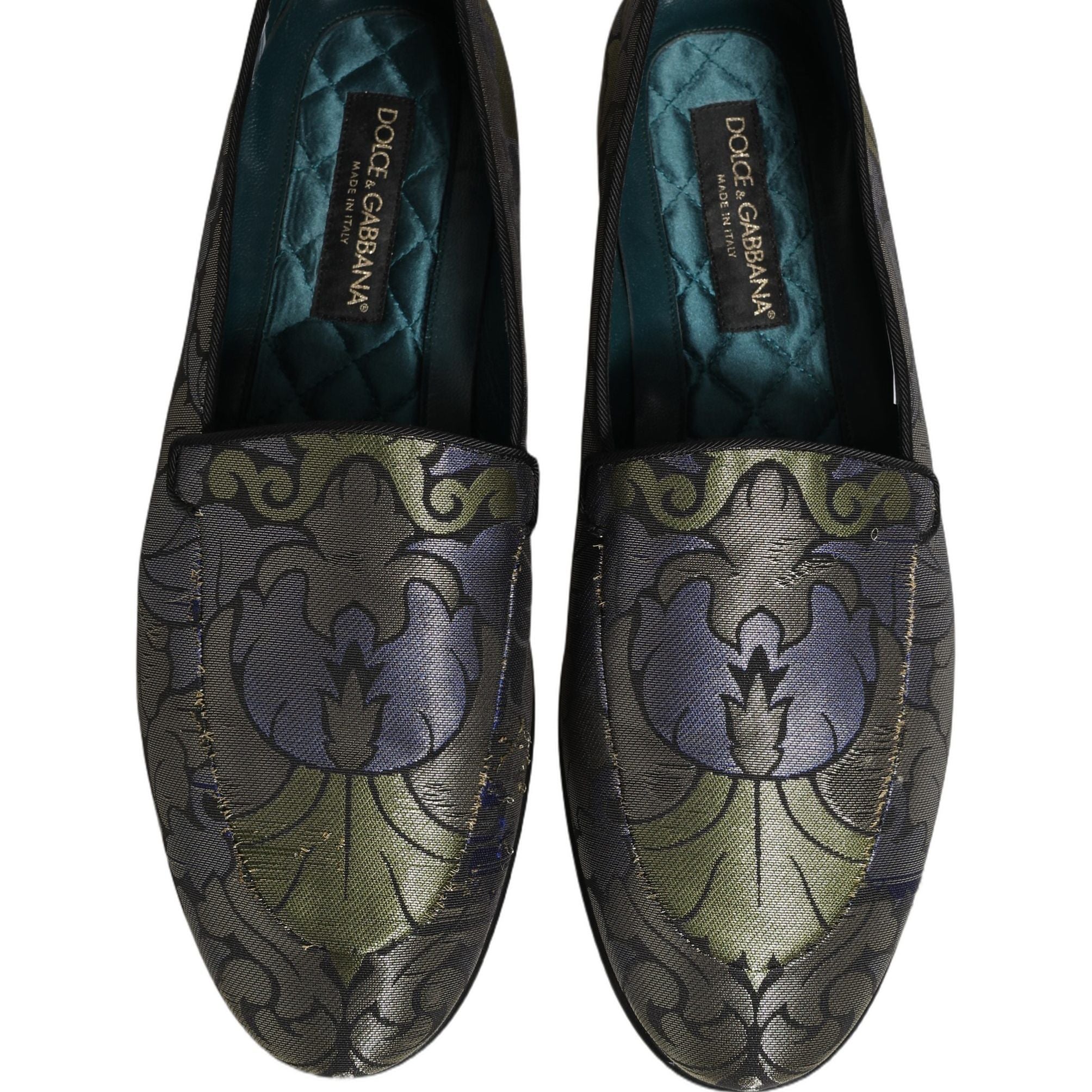 Dolce & Gabbana Multicolor Floral Jacquard Men Loafers Shoes
