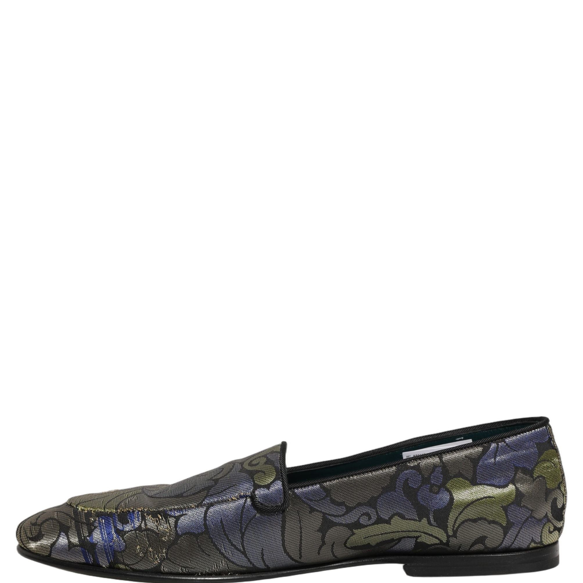 Dolce & Gabbana Multicolor Floral Jacquard Men Loafers Shoes