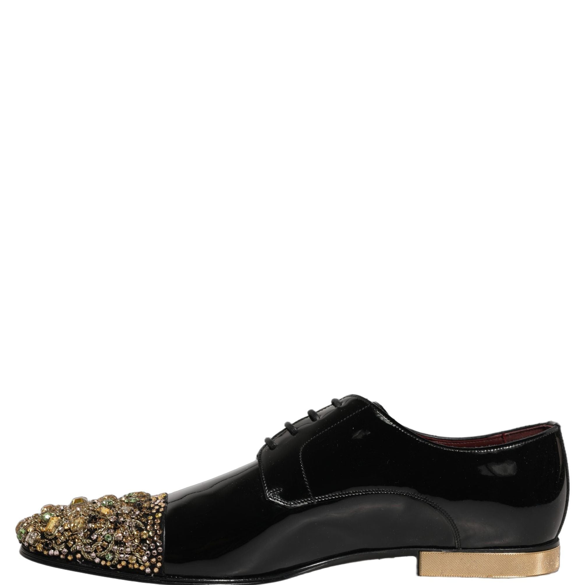 Dolce & Gabbana Black Embellished Men Derby Dress Formal Shoes