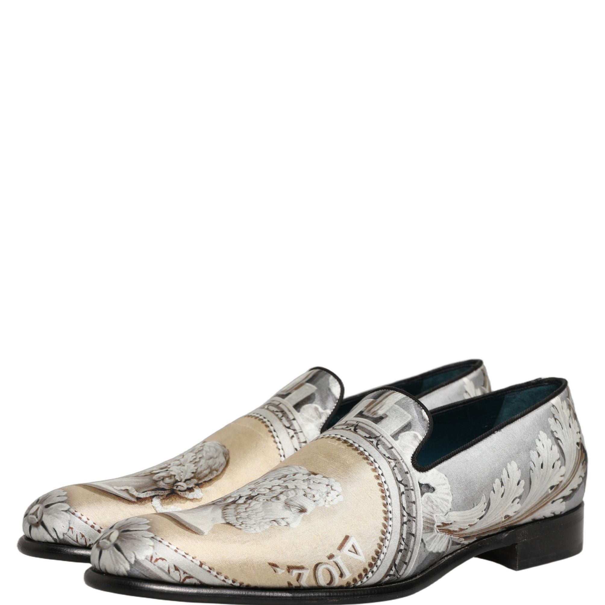 Dolce & Gabbana Multicolor Roman Slip On Dress Loafers Shoes