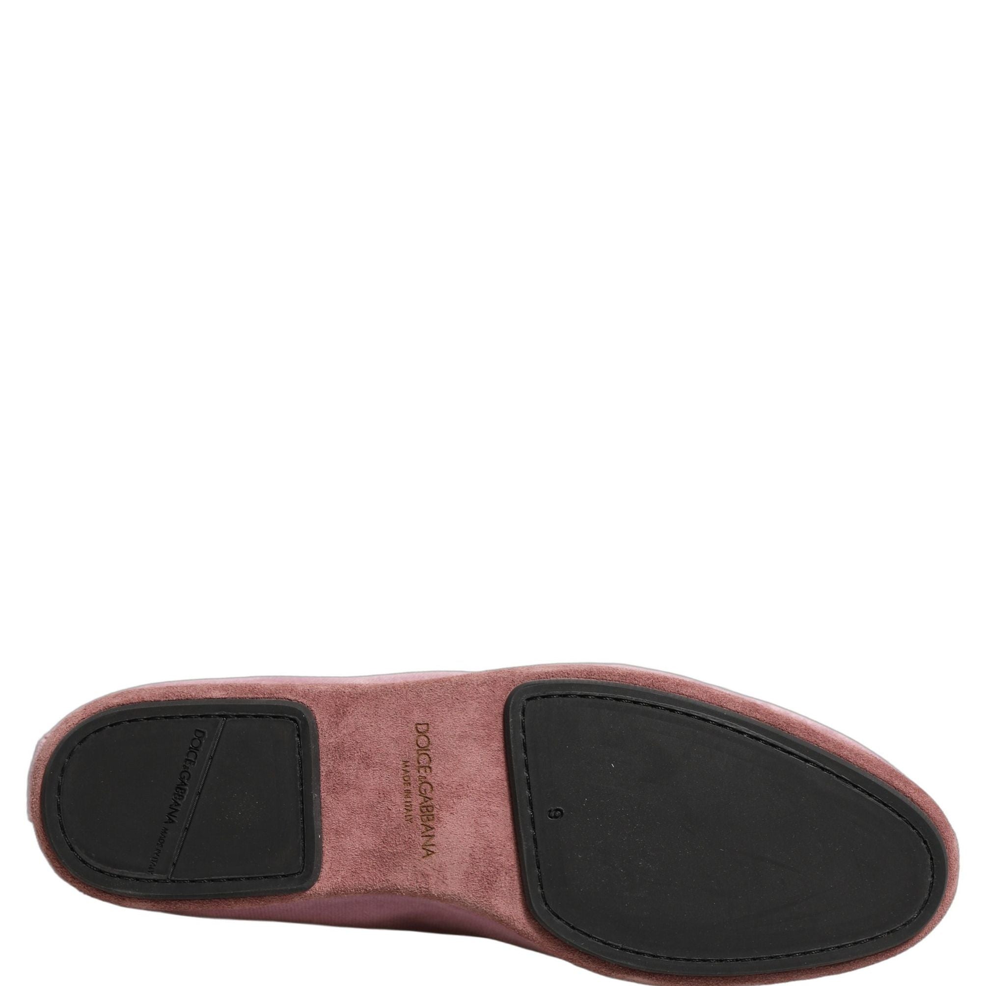 Dolce & Gabbana Pink Velvet Slip On Men Flats Loafers Shoes