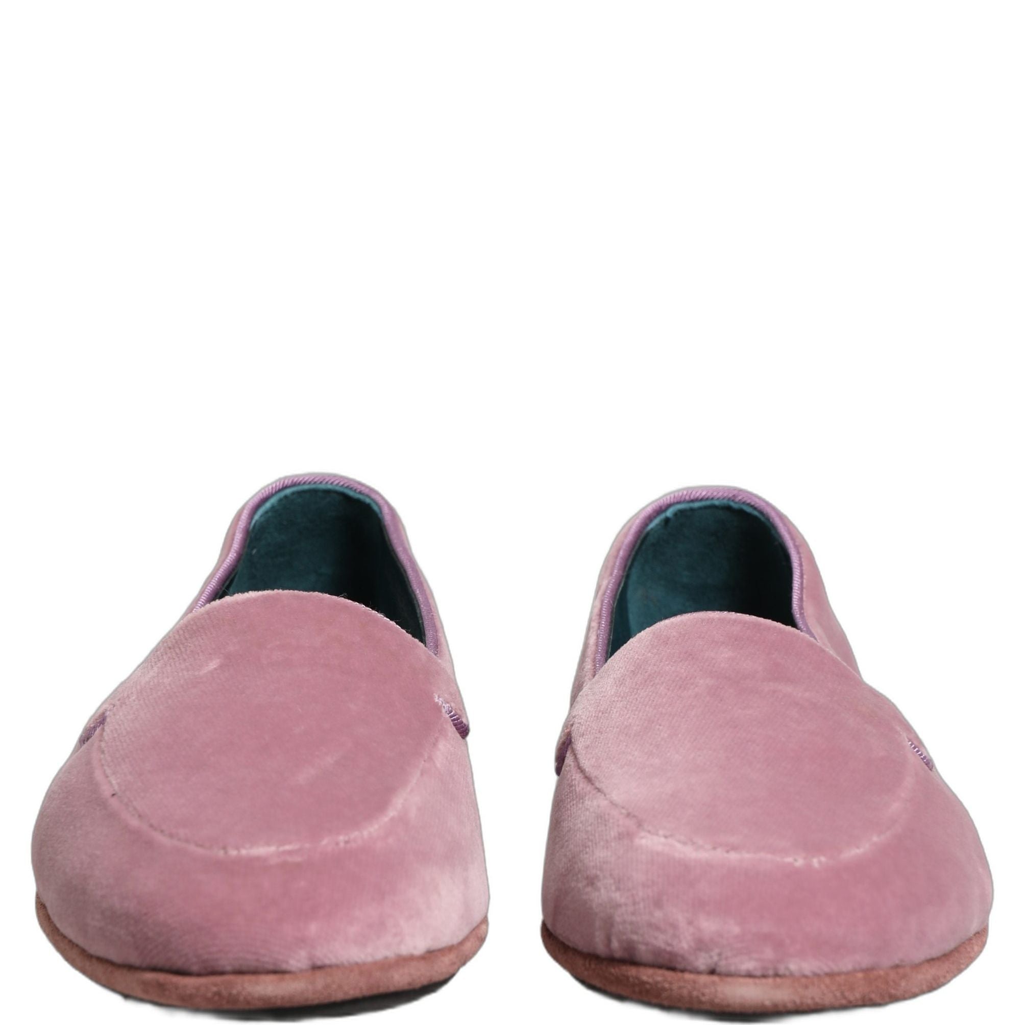 Dolce & Gabbana Pink Velvet Slip On Men Flats Loafers Shoes
