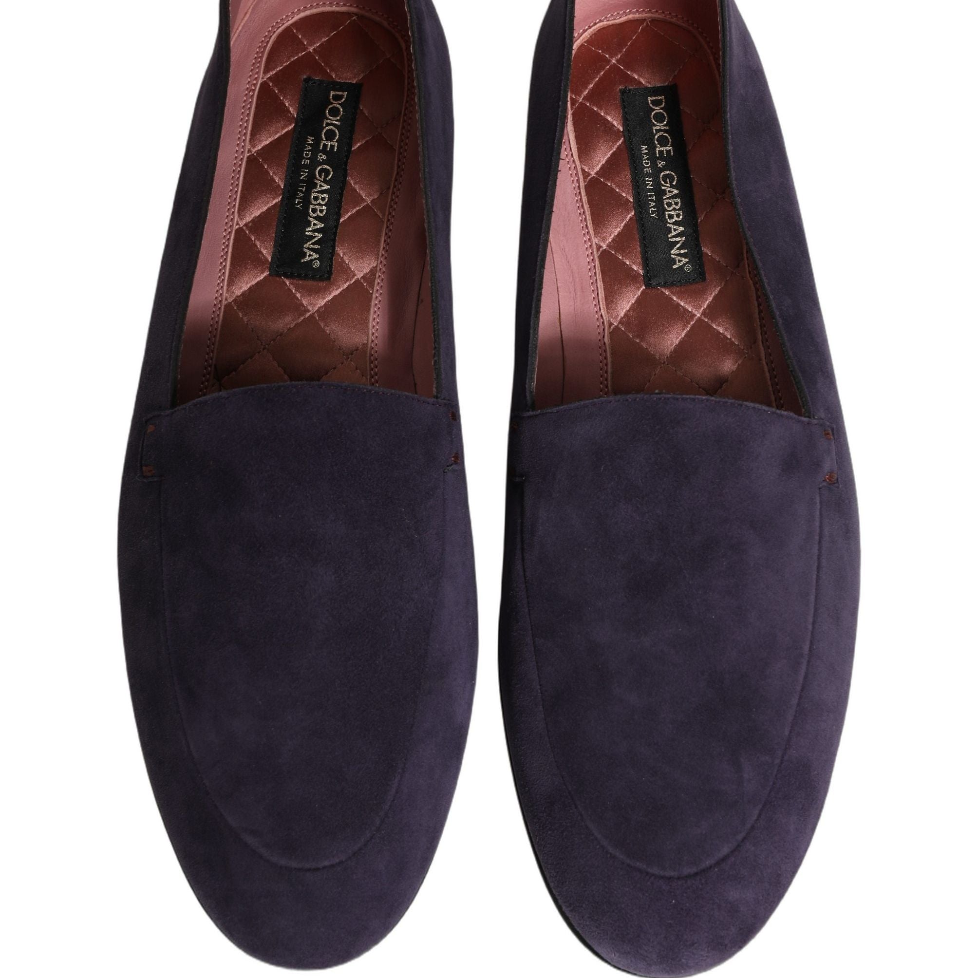 Dolce & Gabbana Violet Velvet Slip On Men Flats Loafers Shoes