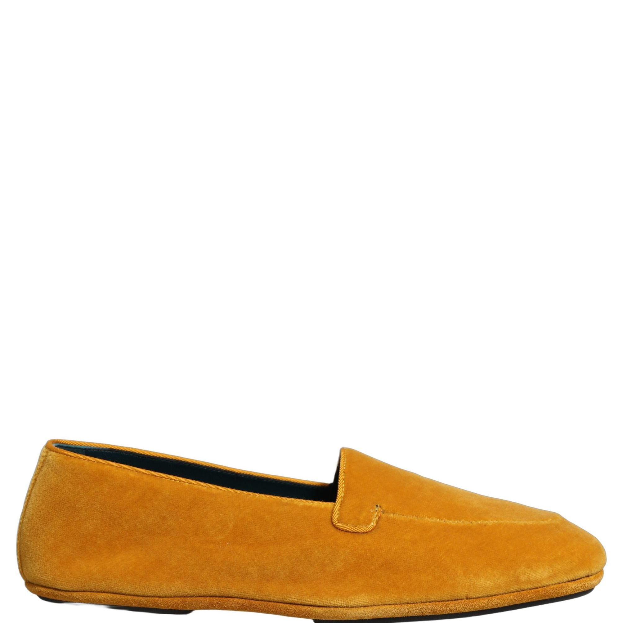 Dolce & Gabbana Yellow Velvet Slip On Men Dress Loafers Shoes
