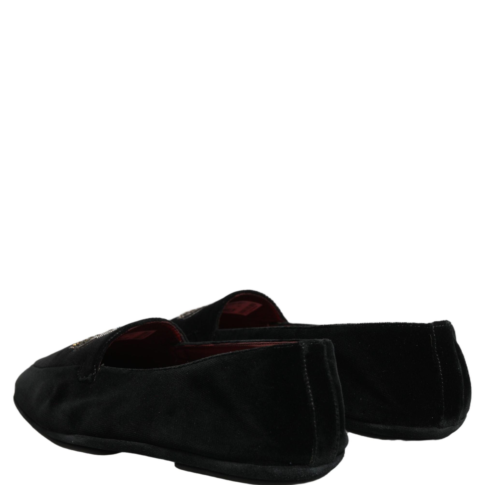 Dolce & Gabbana Black Crown Embellished Dress Loafers Shoes