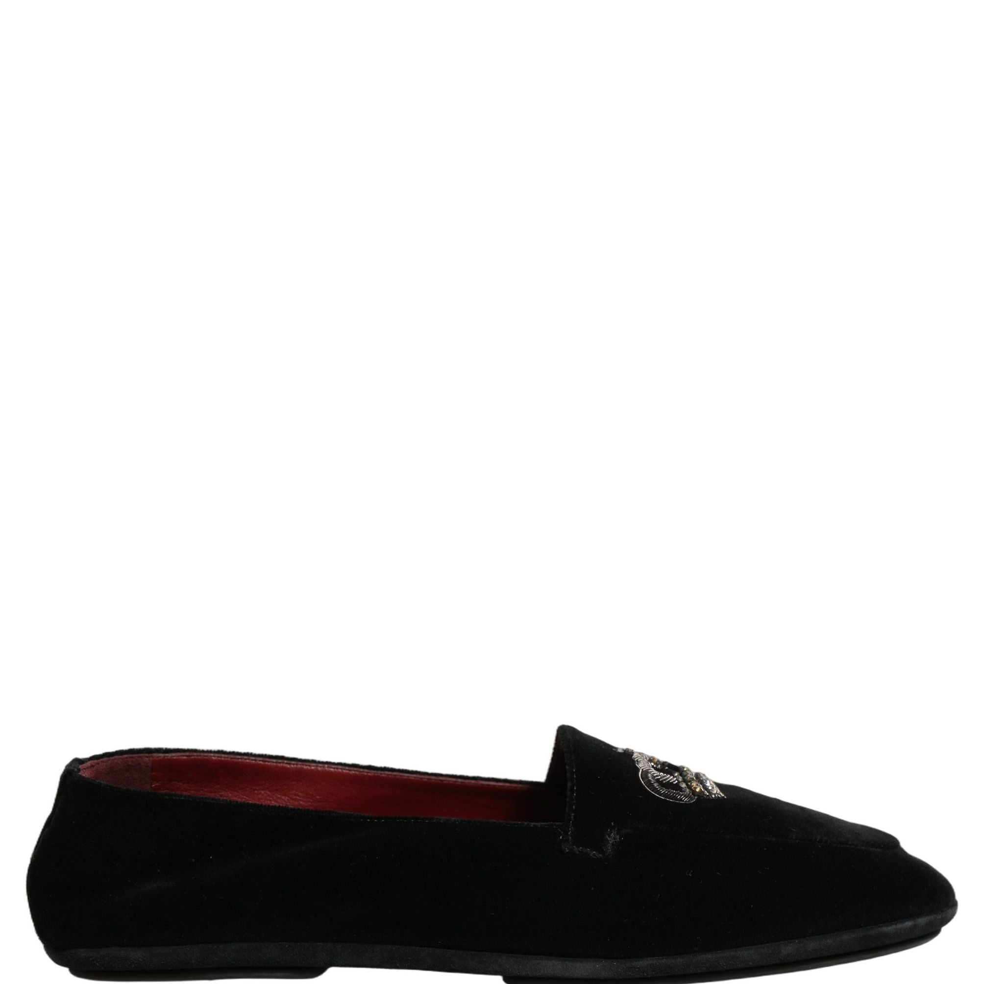 Dolce & Gabbana Black Crown Embellished Dress Loafers Shoes