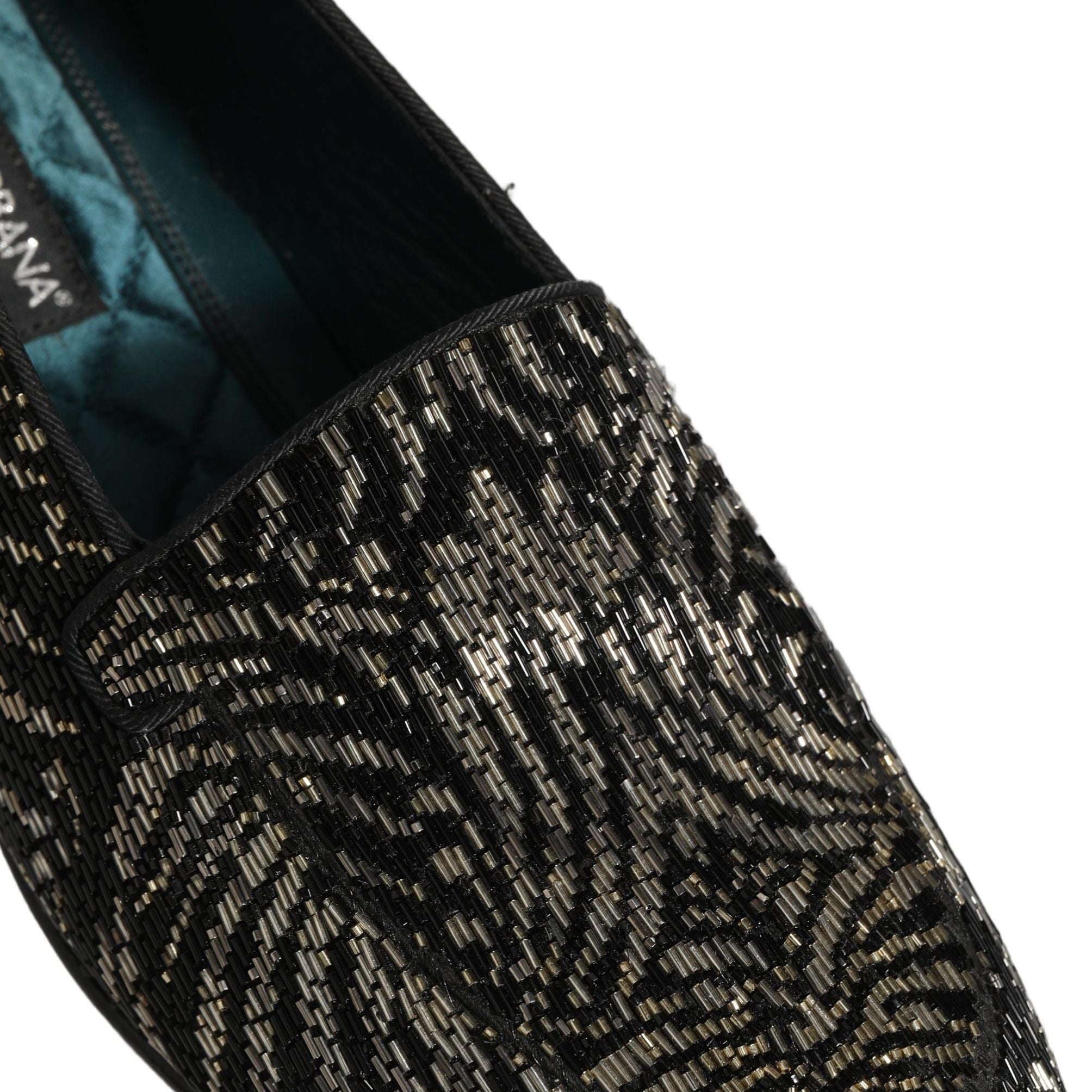 Dolce & Gabbana Black Silver Embellished Dress Loafers Shoes