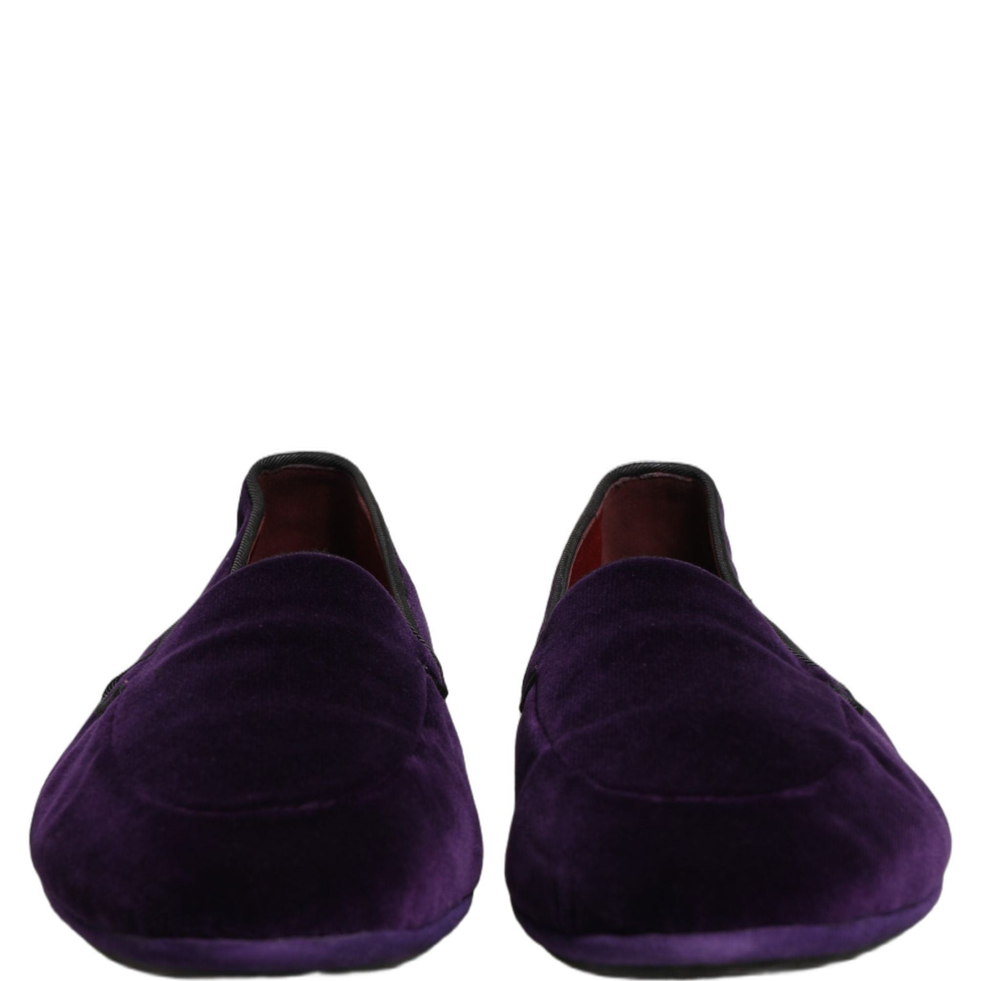 Dolce & Gabbana Violet Velvet Slip On Men Flats Loafers Shoes