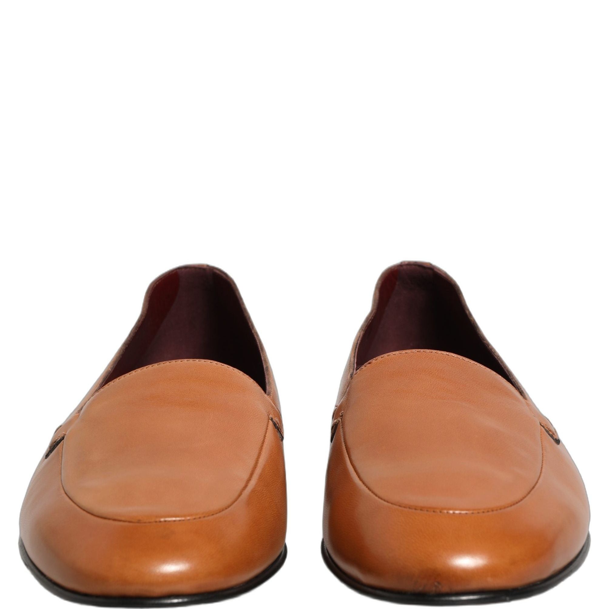 Dolce & Gabbana Brown Leather Logo Slip On Men Loafers Shoes