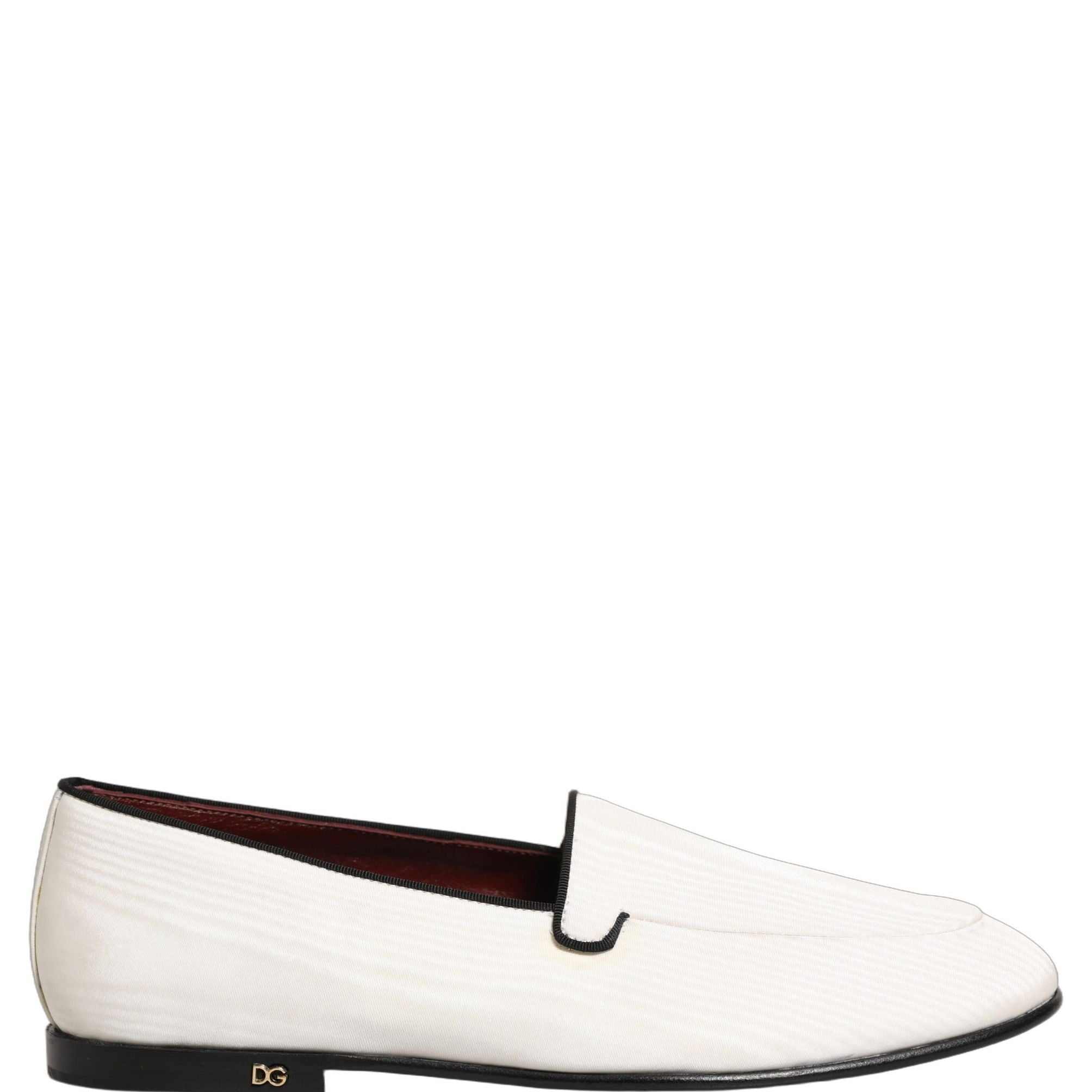 Dolce & Gabbana White Velvet Slip On Men Flats Loafers Shoes