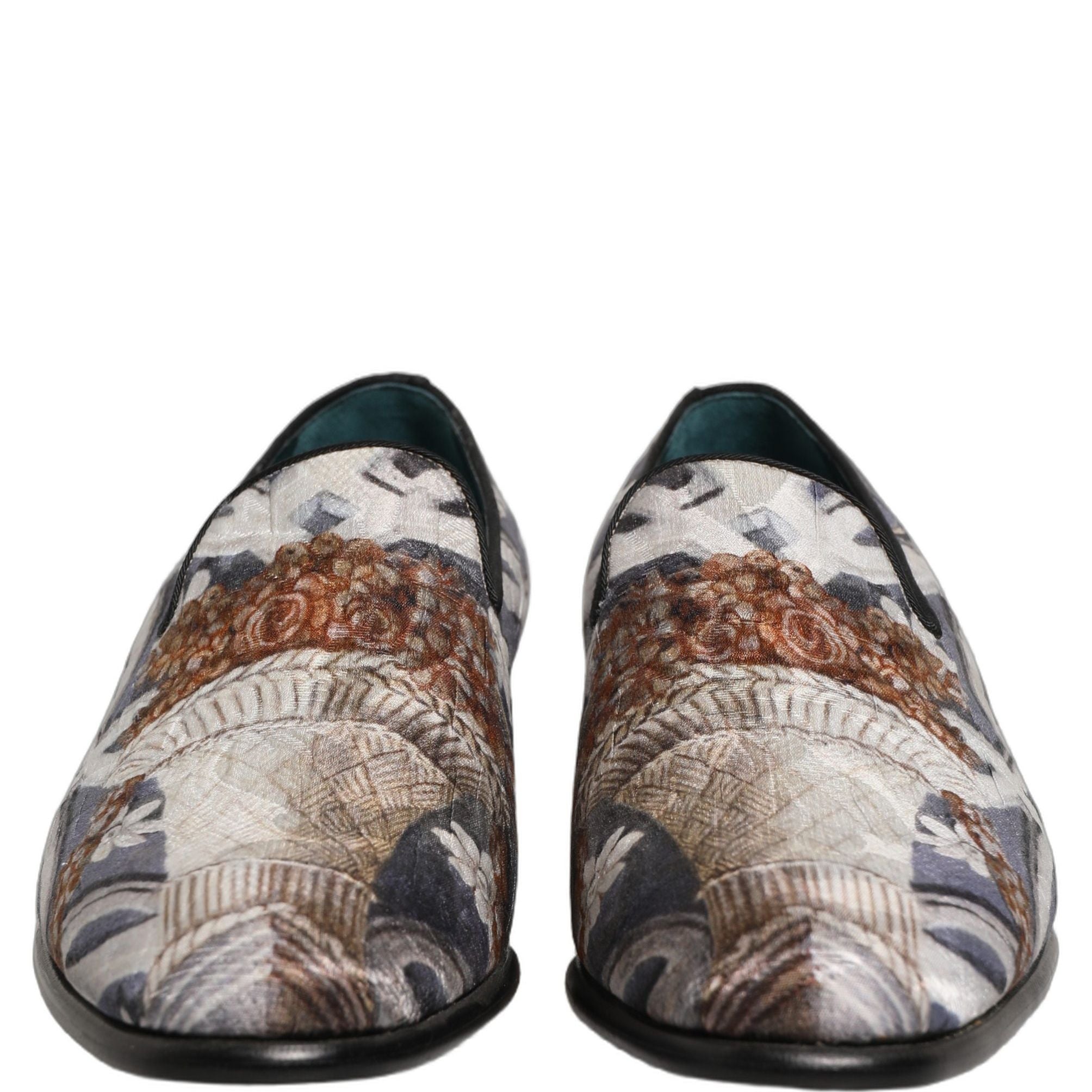 Dolce & Gabbana Multicolor Floral Tapestry Embroidery Loafer Shoes