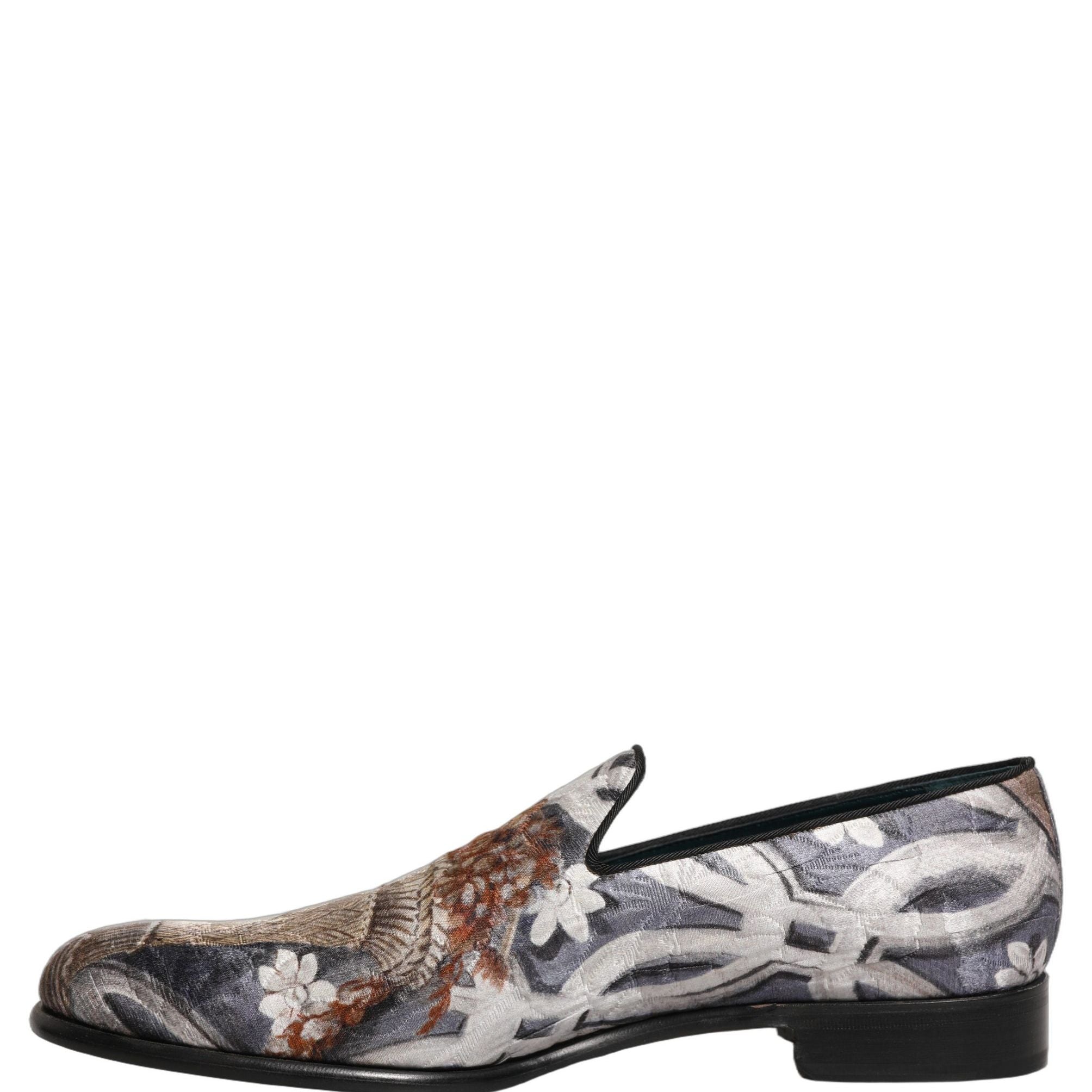 Dolce & Gabbana Multicolor Floral Tapestry Embroidery Loafer Shoes