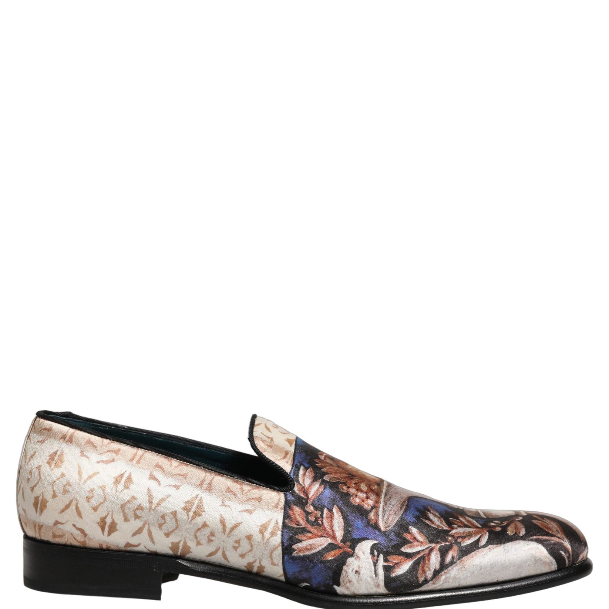 Dolce & Gabbana Multicolor Fruit Print Velvet Loafers Shoes