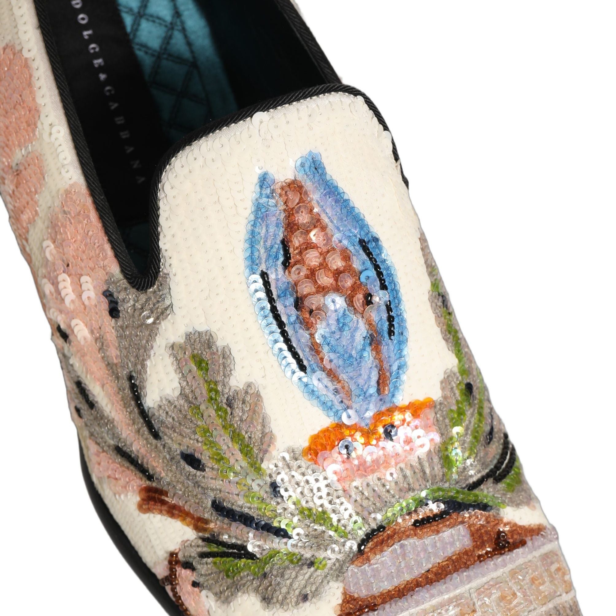Dolce & Gabbana Multicolor Sequin Embroidered Loafers Shoes