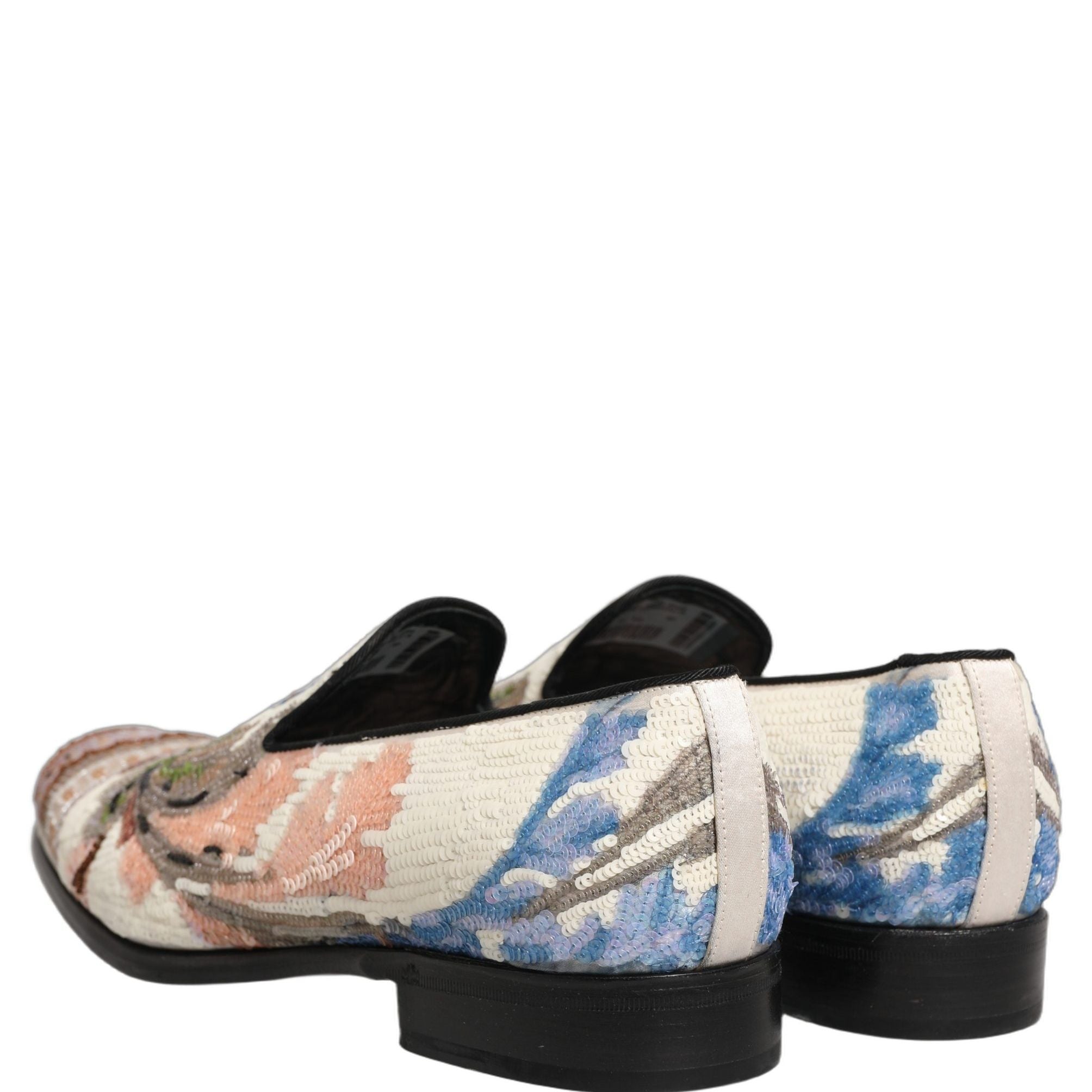 Dolce & Gabbana Multicolor Sequin Embroidered Loafers Shoes
