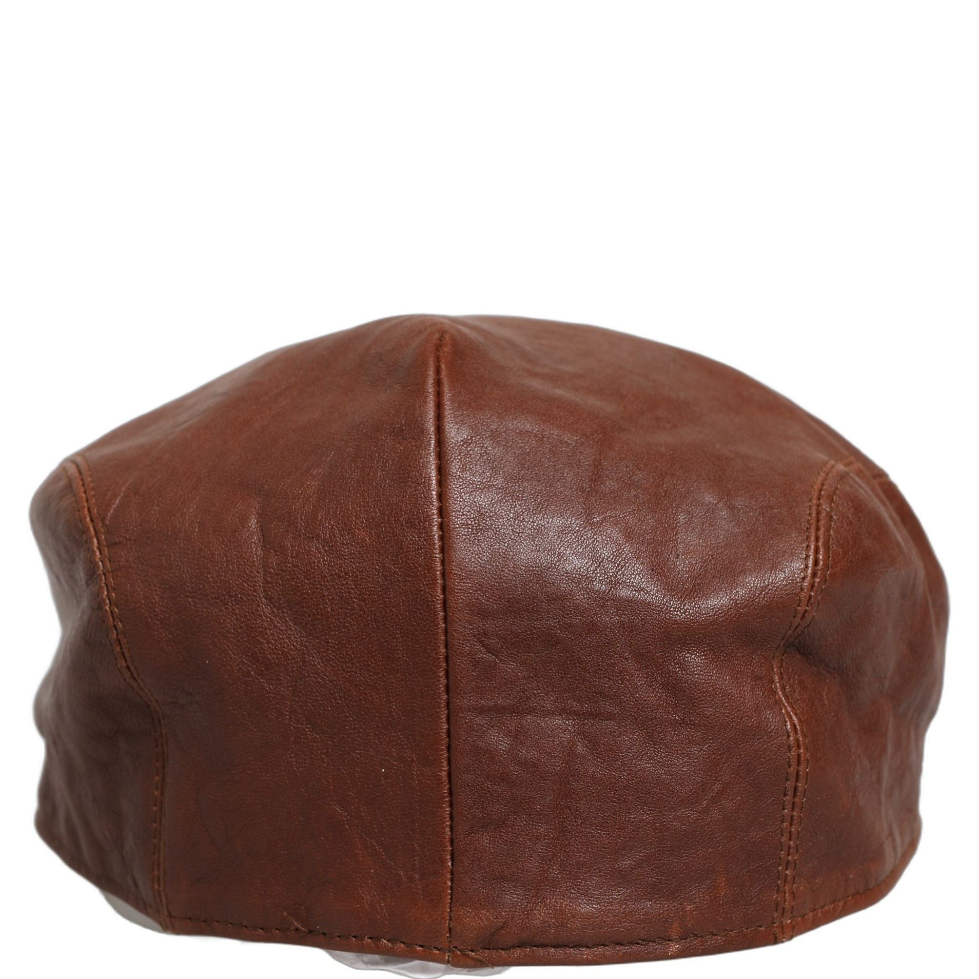 Dolce & Gabbana Men Brown Lamb Leather Newsboy Cloth Capello Hat