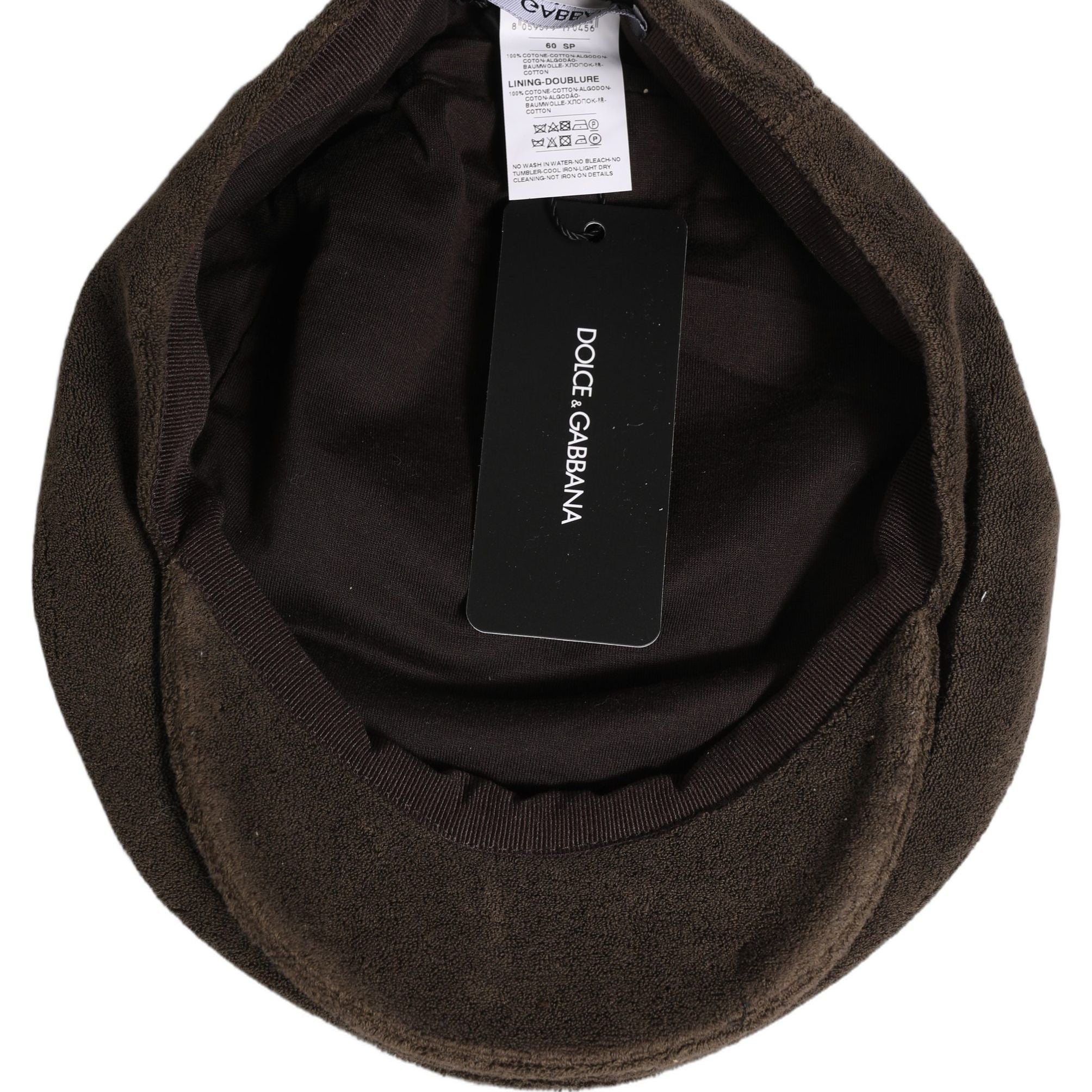 Dolce & Gabbana Men Brown Cotton Newsboy Cloth Capello Hat