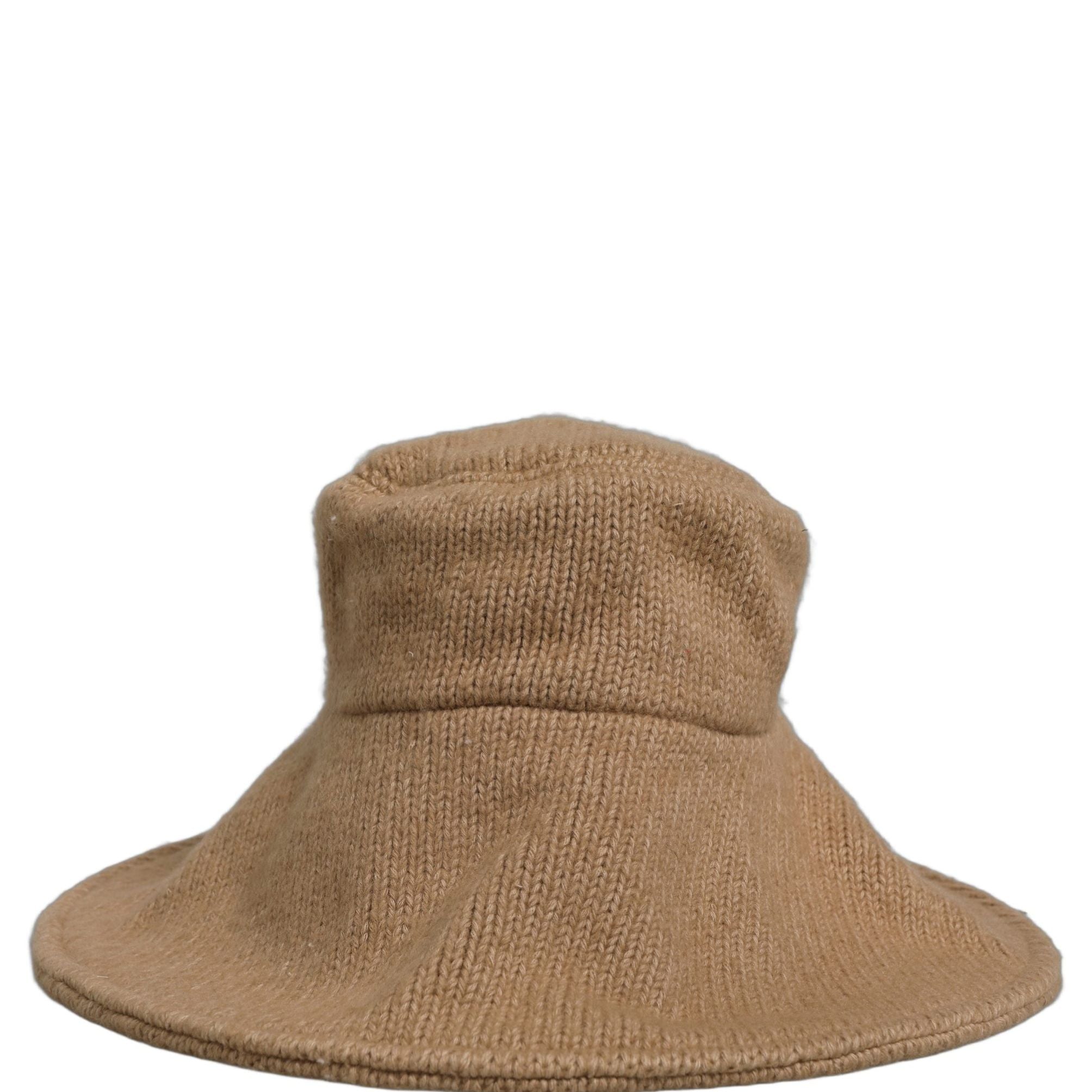 Dolce & Gabbana Women Brown Cotton Knit WideBrim Bucket Capello Hat