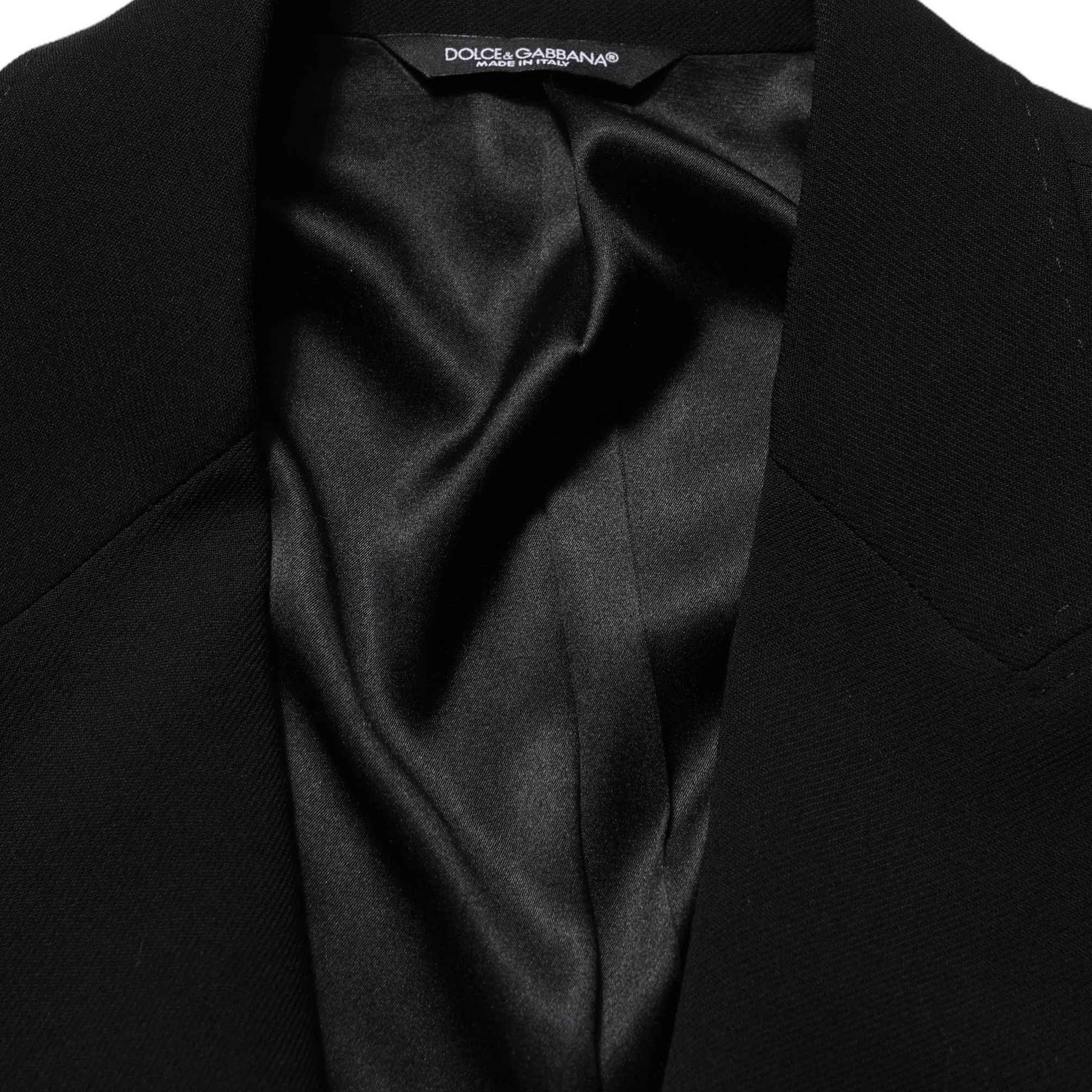 Dolce & Gabbana Black Wool Single Breasted Men Blazer Jacket