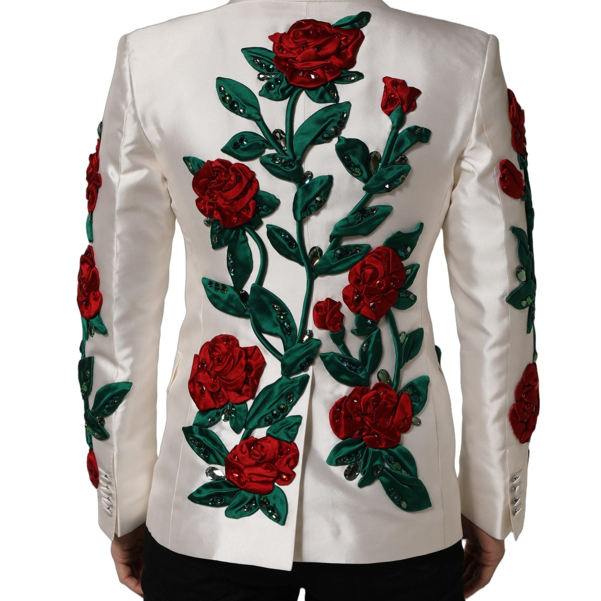 Dolce & Gabbana White Floral SICILIA Double Breasted Jacket
