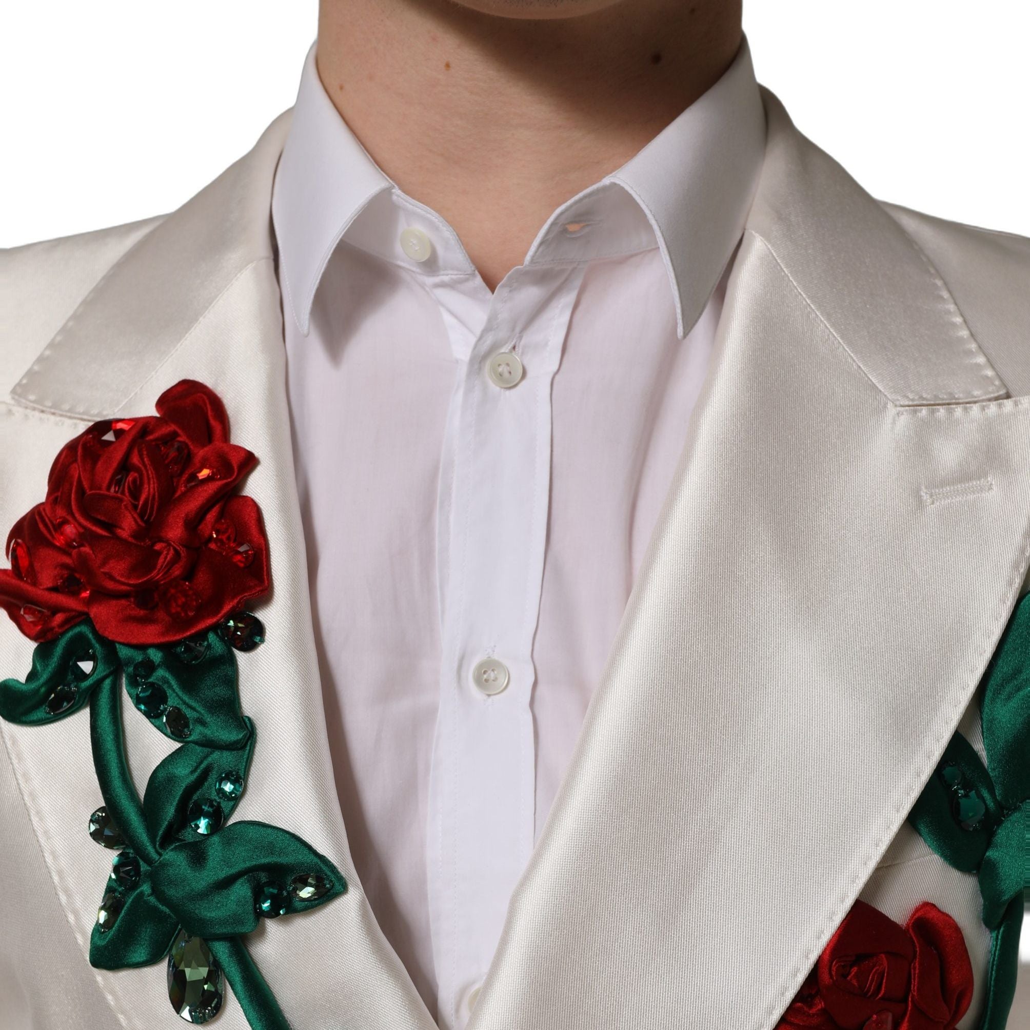 Dolce & Gabbana White Floral SICILIA Double Breasted Jacket