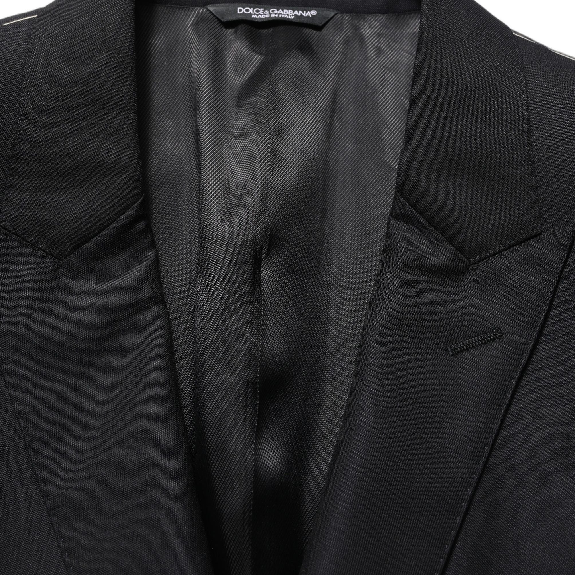 Dolce & Gabbana Black Wool Single Breasted Men Blazer Jacket