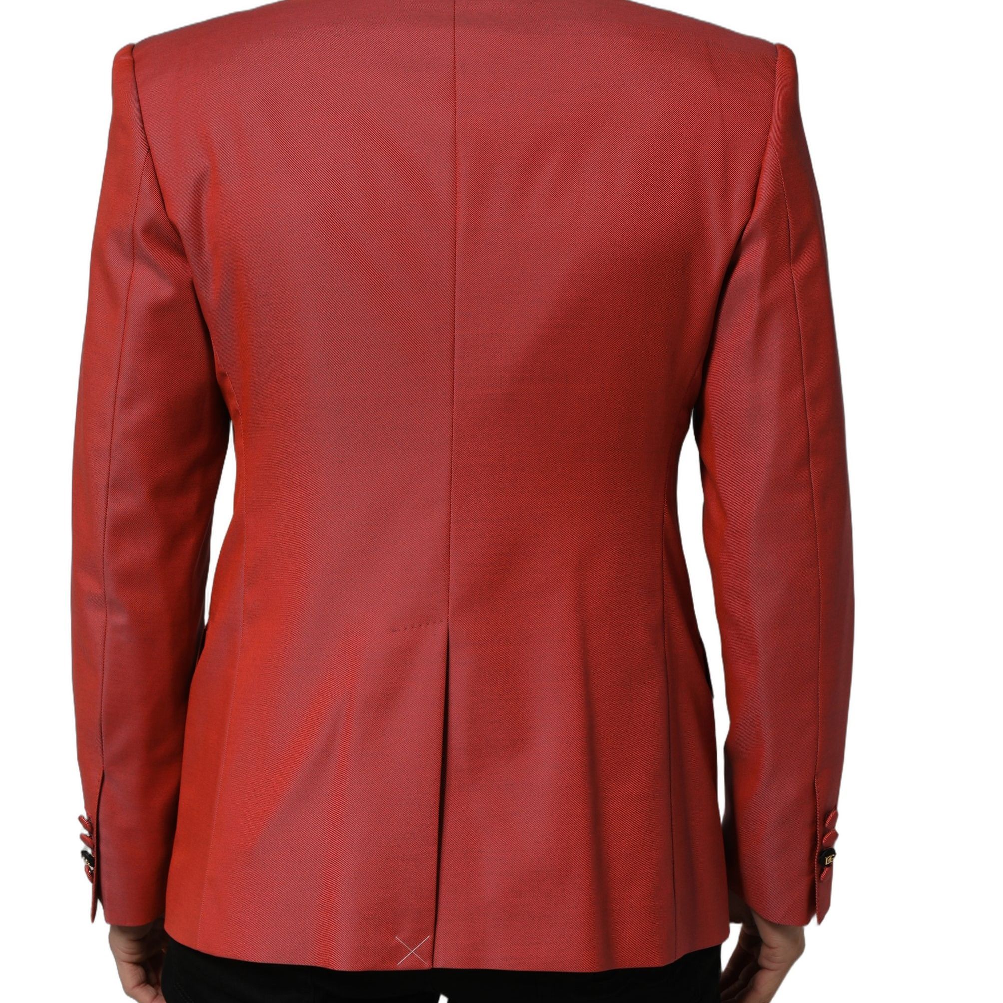 Dolce & Gabbana Red Wool Single Breasted Men Blazer Jacket