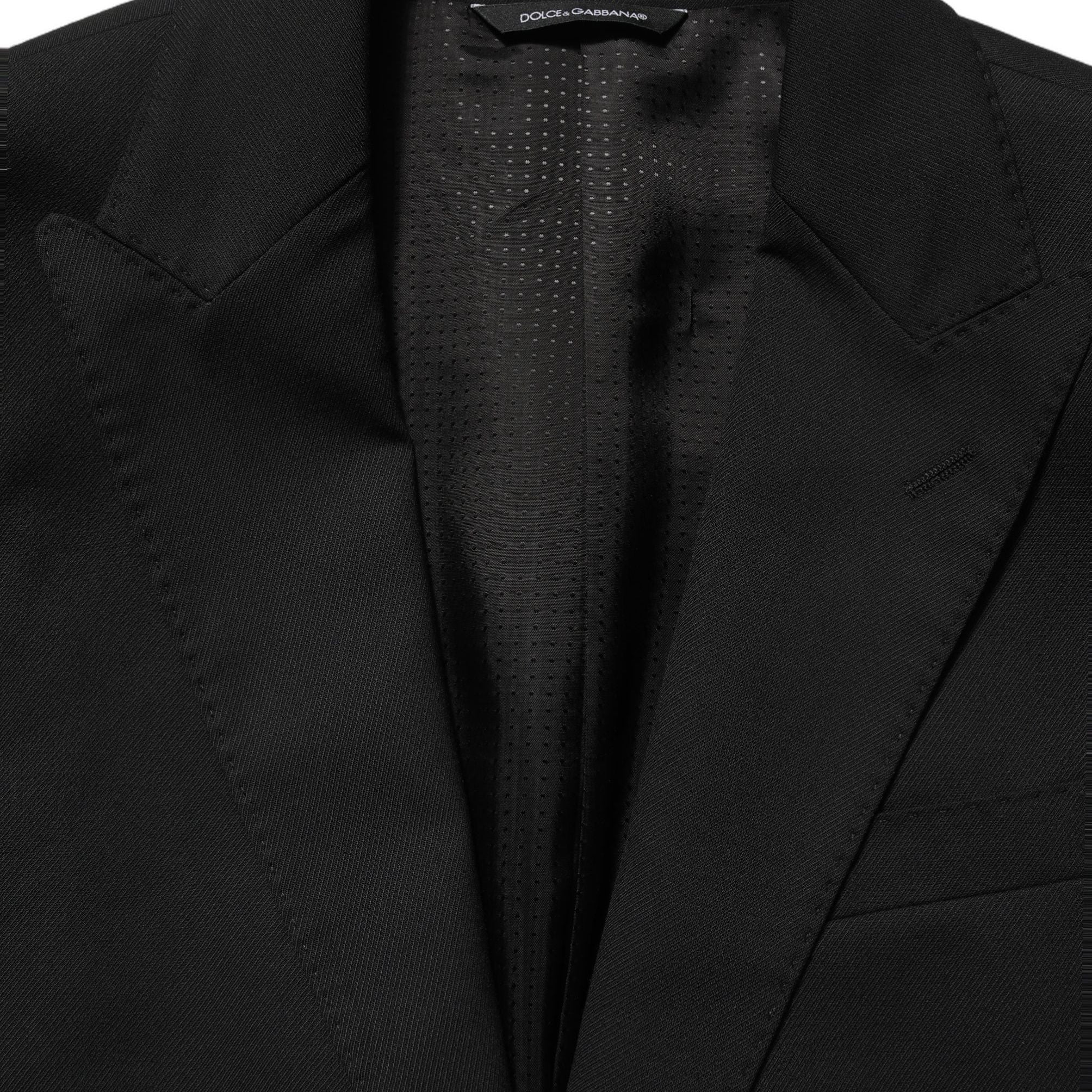 Dolce & Gabbana Black Polyester Single Breasted Blazer Jacket