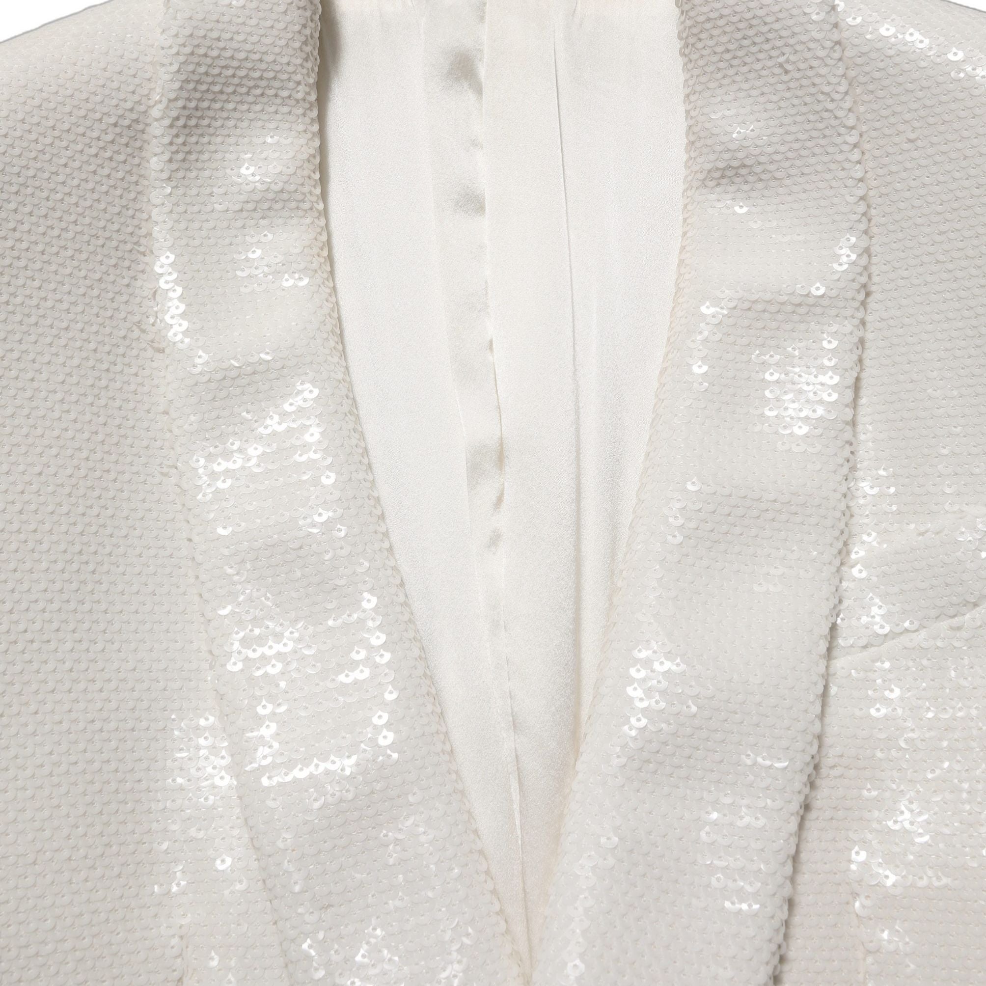 Dolce & Gabbana White Viscose Single Breasted Blazer Jacket