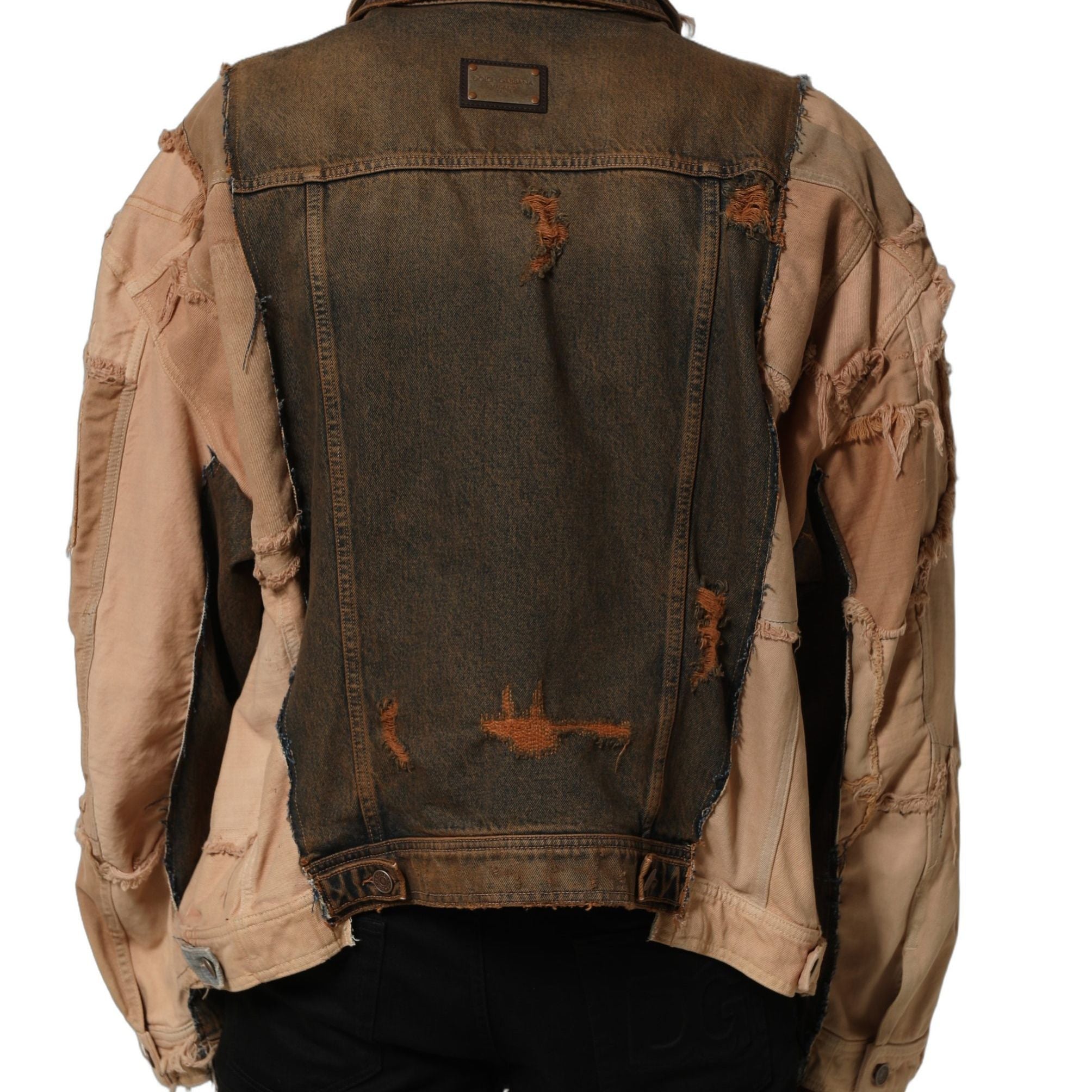 Dolce & Gabbana Multicolor Raw Cut Panelled Denim Men Jacket