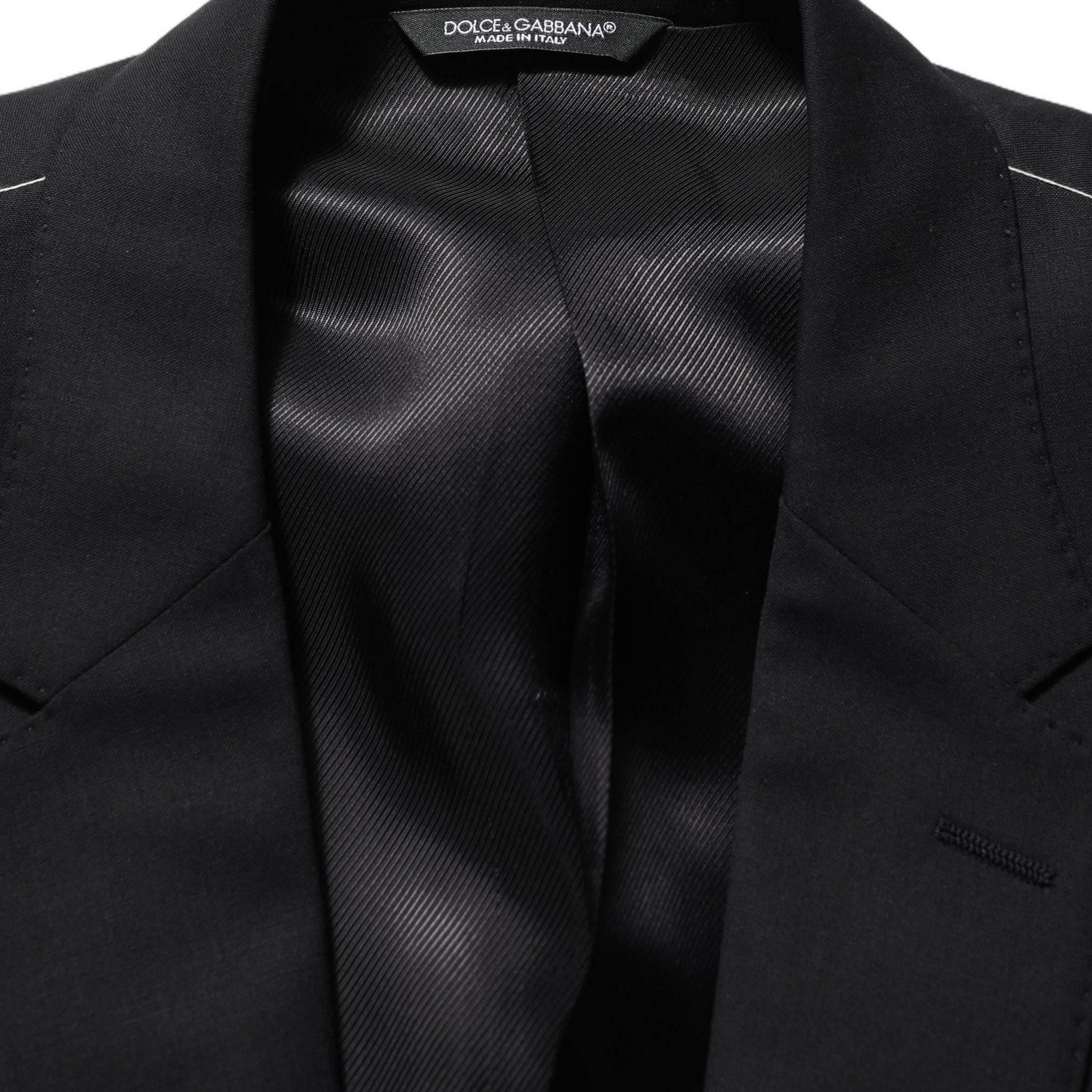 Dolce & Gabbana Black Wool Single Breasted Blazer Jacket