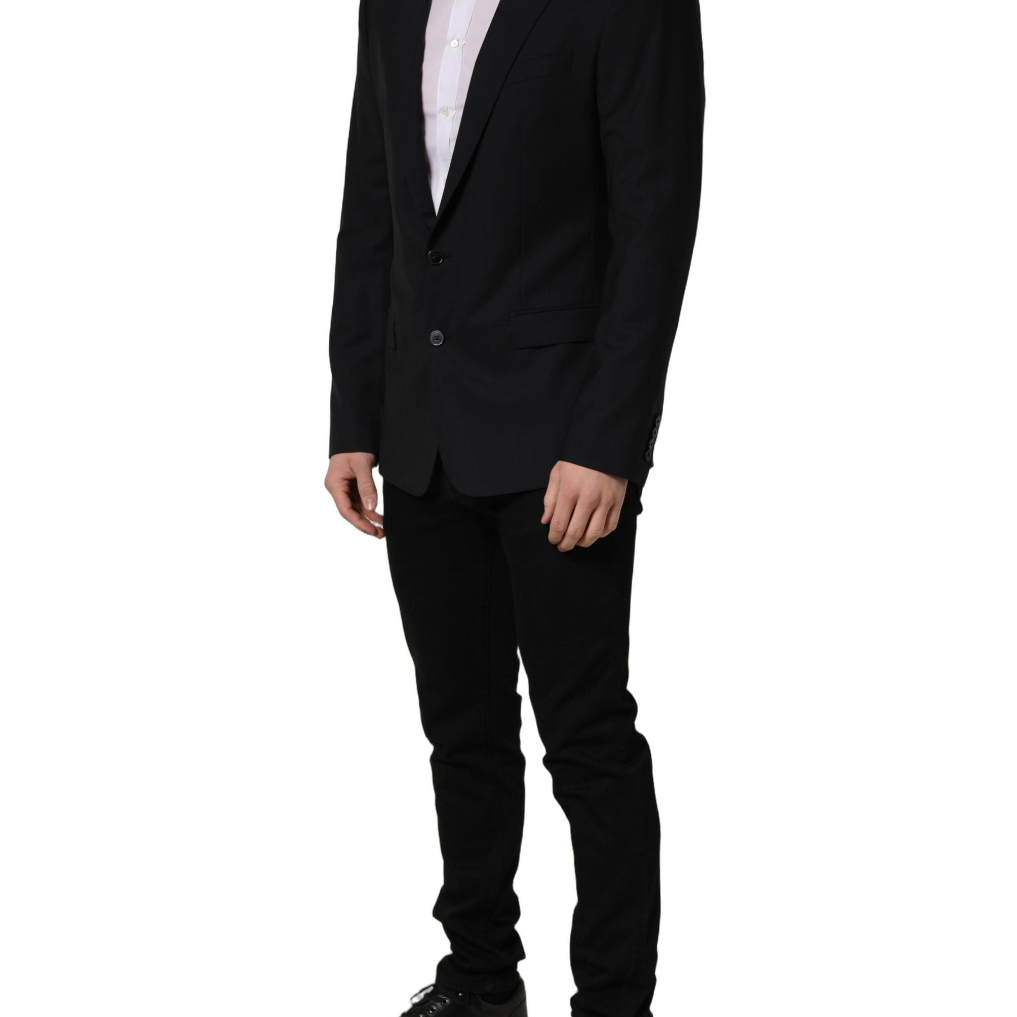 Dolce & Gabbana Black Wool Single Breasted Blazer Jacket