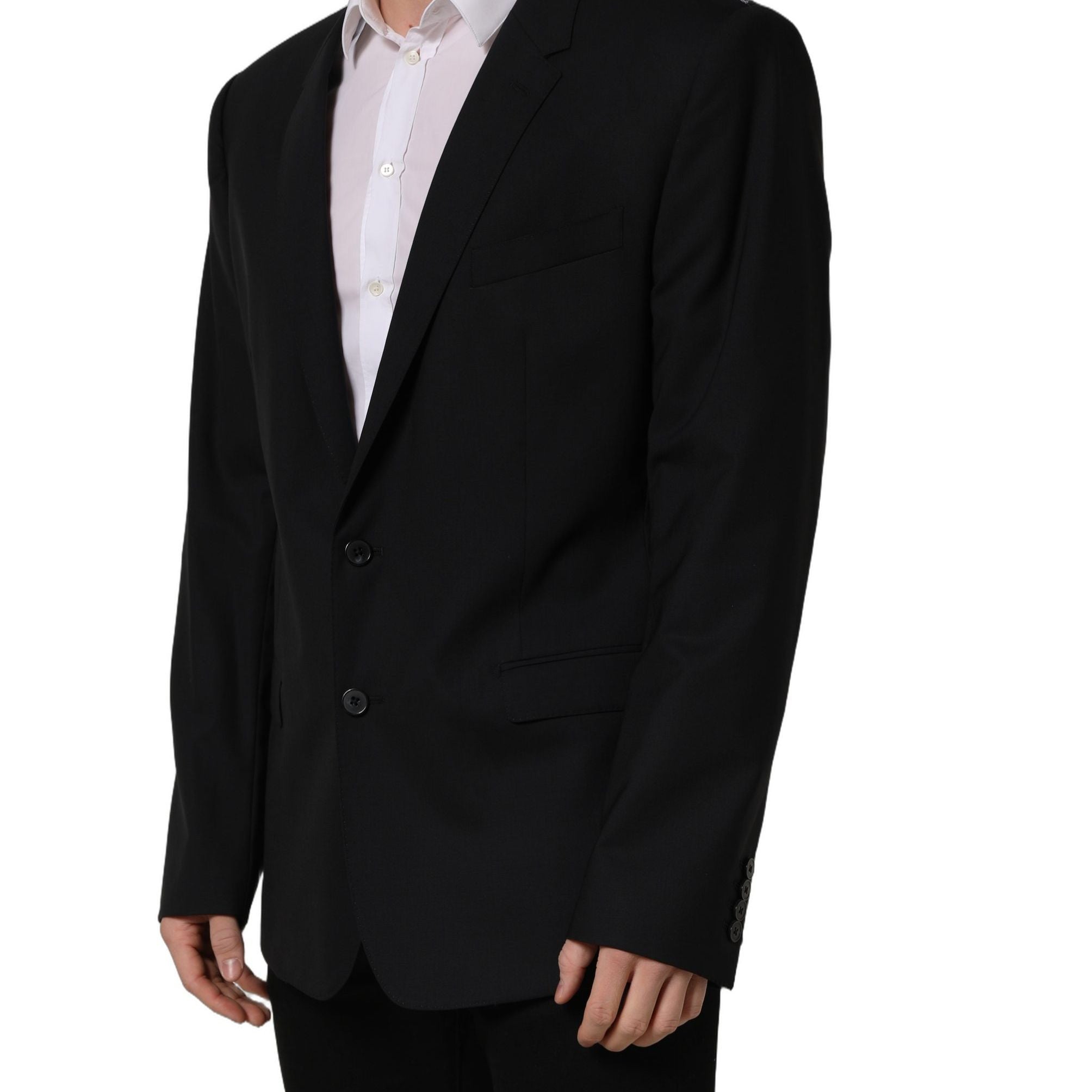 Dolce & Gabbana Black Wool Single Breasted Blazer Jacket