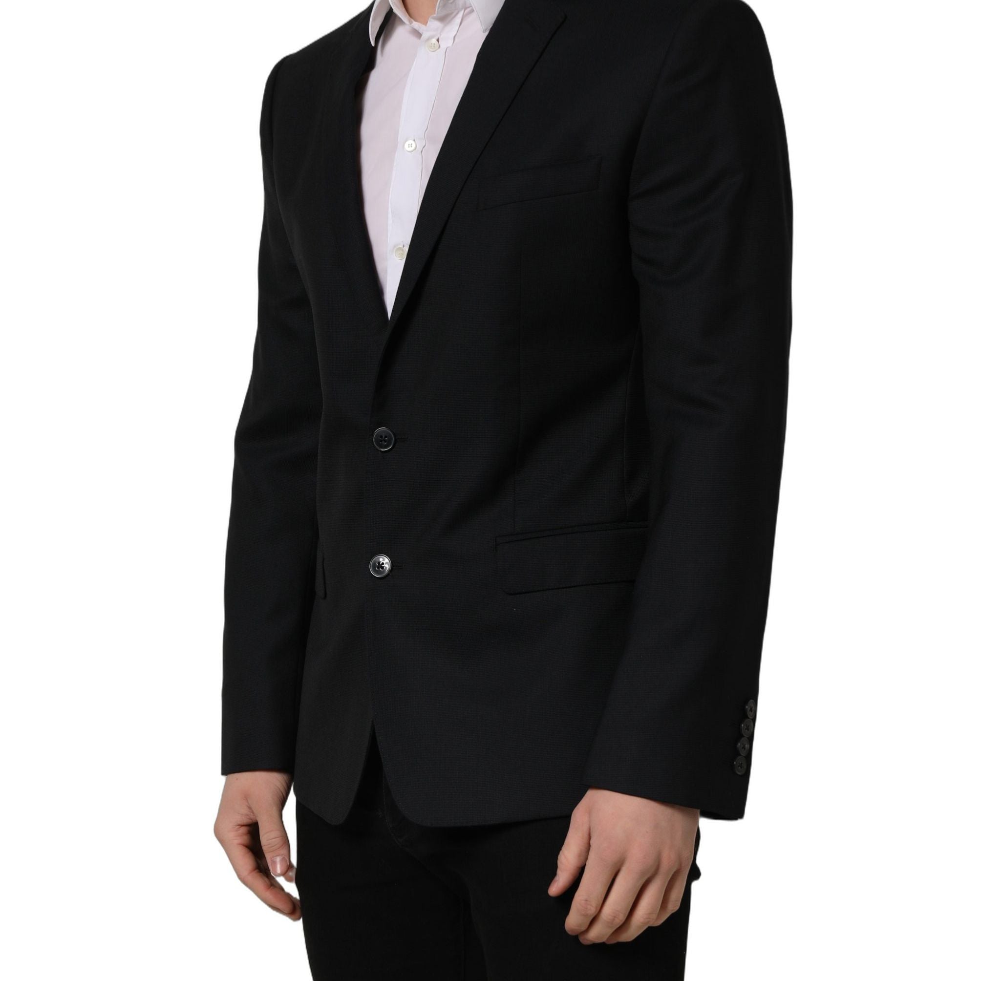 Dolce & Gabbana Black Wool Single Breasted Blazer Jacket
