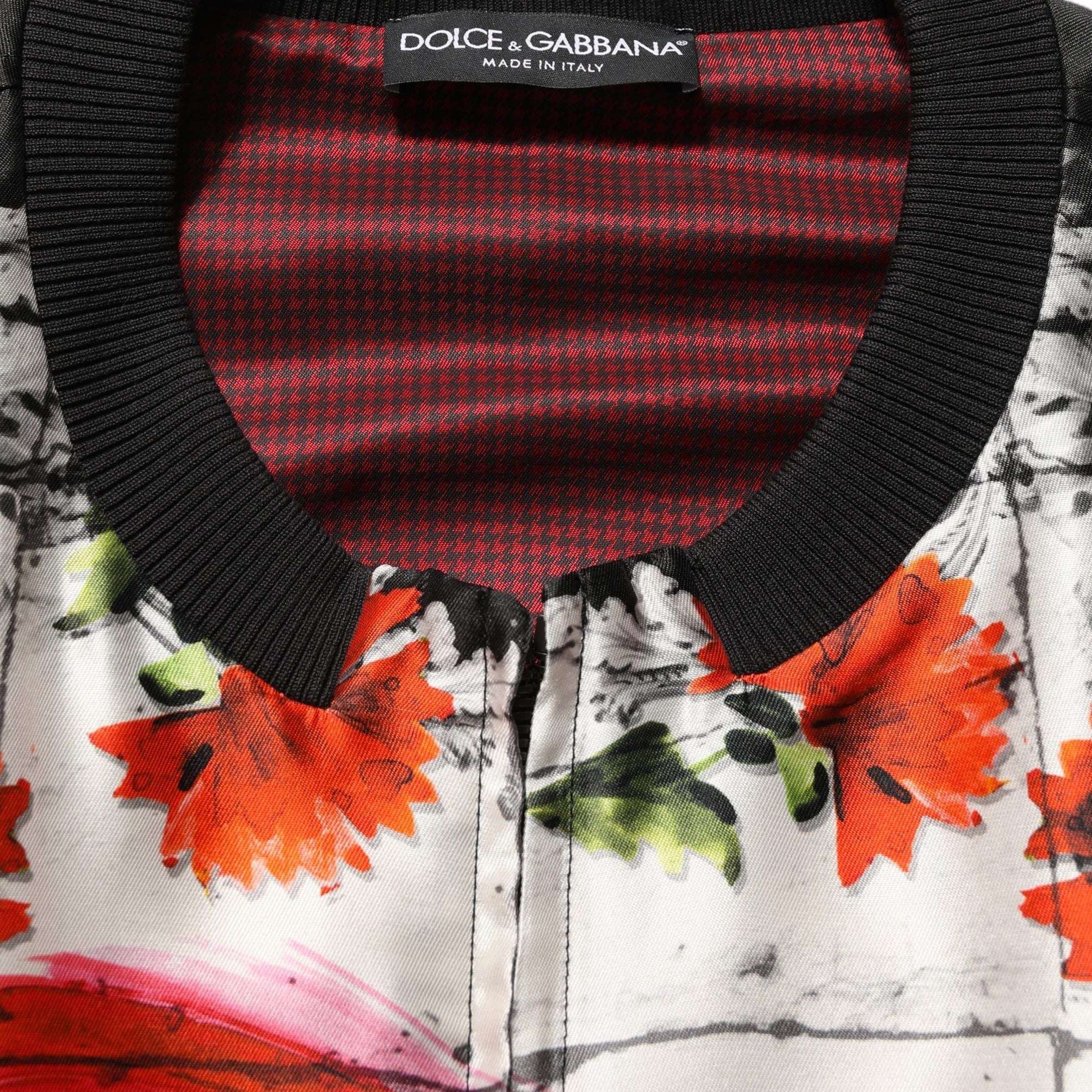 Dolce & Gabbana Multicolor Majolica Bull Print Bomber Jacket