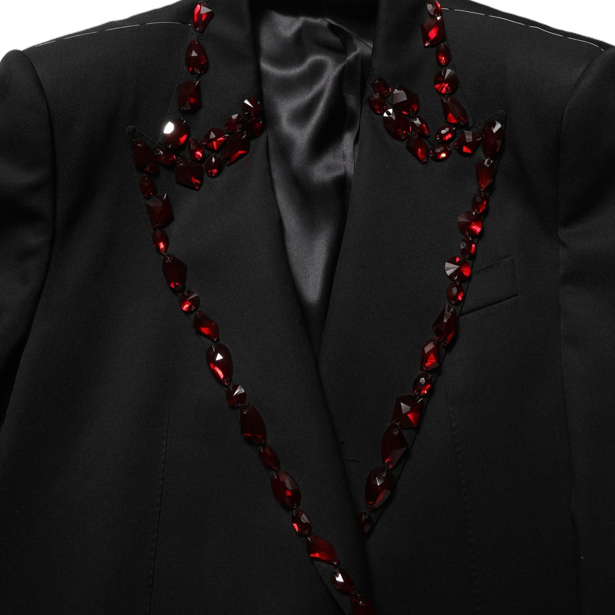 Dolce & Gabbana Black Crystal Embellished Coat Blazer Jacket
