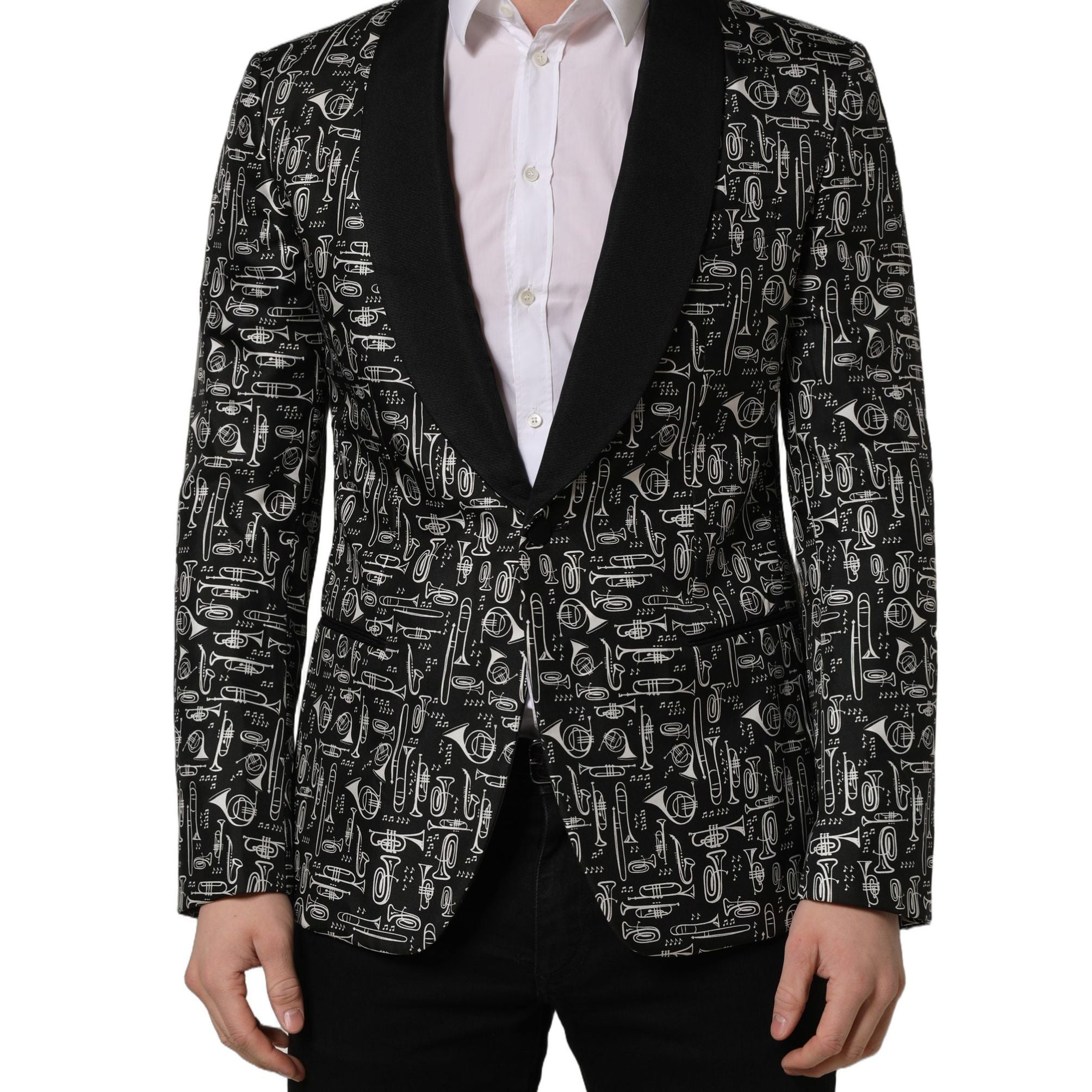 Dolce & Gabbana Black Crystal Embellished Coat Blazer Jacket
